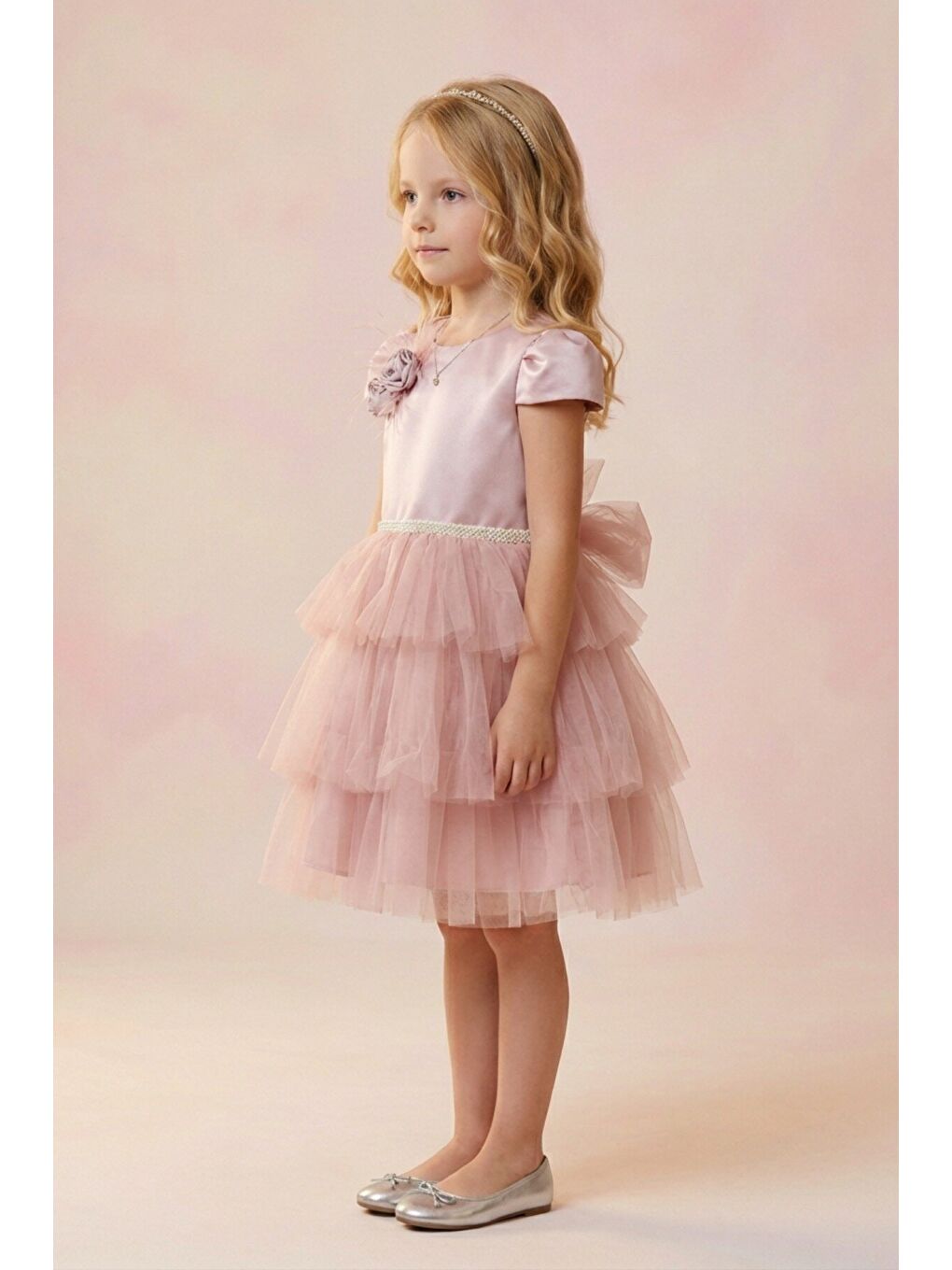 Pembe Kız Çocuk Abiye-2