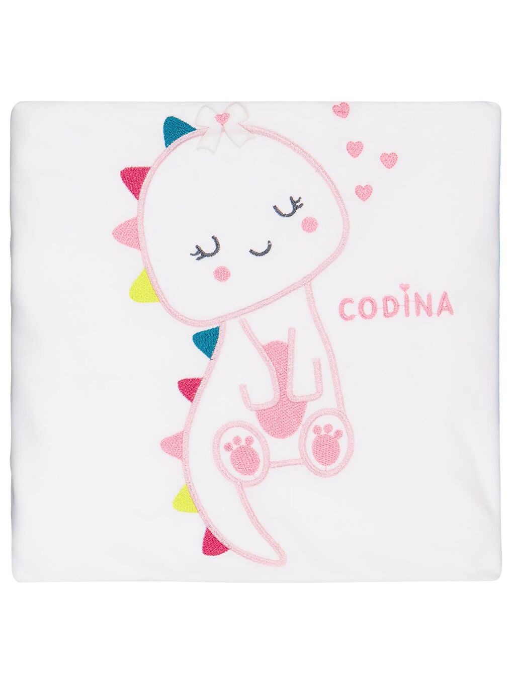 Zürafa Nakış Battaniye - Ekru Standart-1