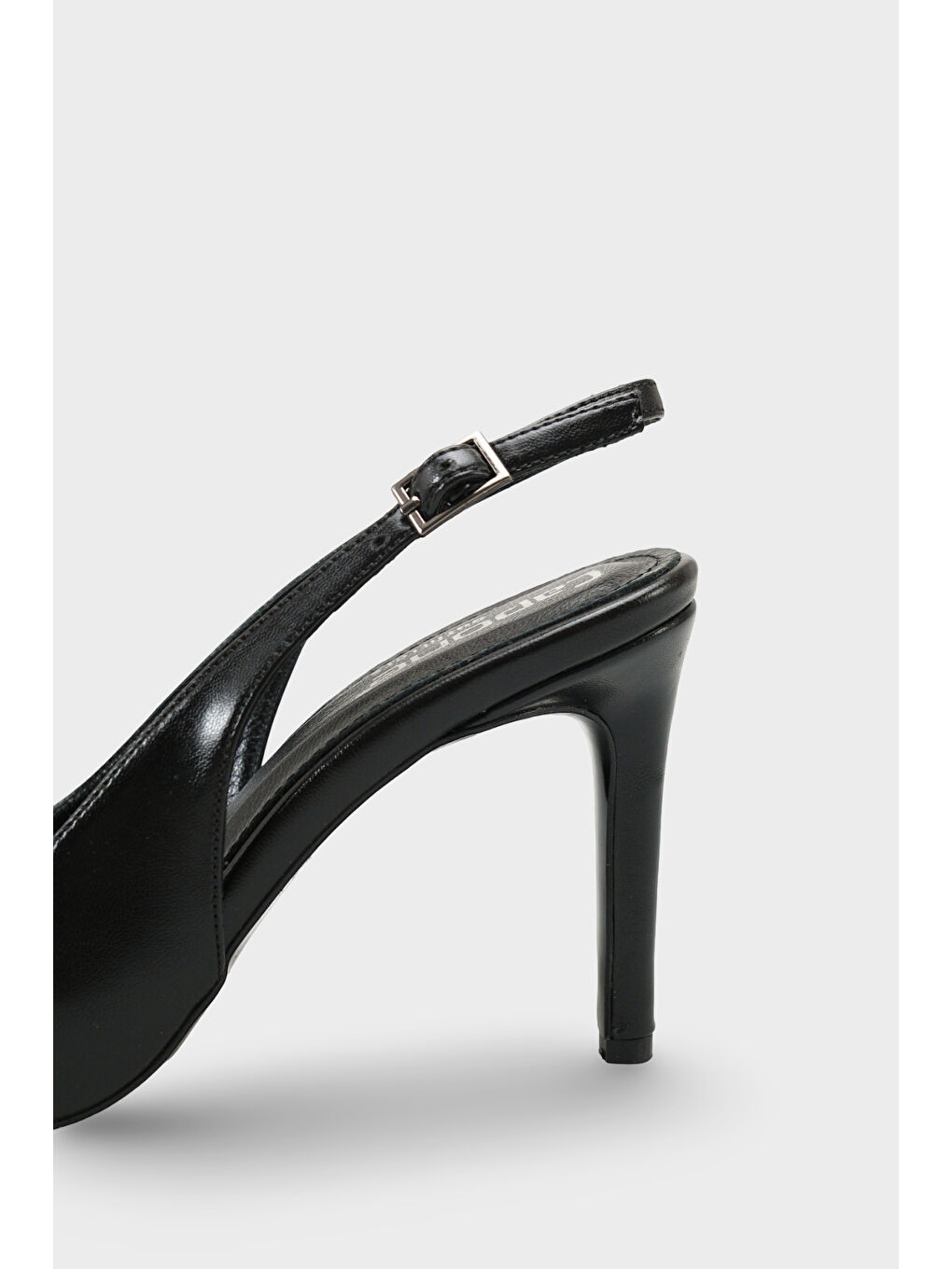 Siyah Helsa Hakiki Deri İç Astarlı Topuklu Arkası Açık Kadın Stiletto-3