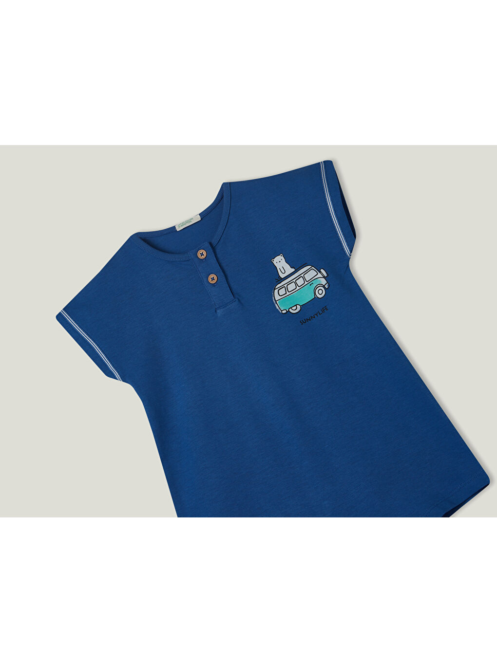 Erkek Bebek  Mavi Panda Patch İşlemeli Çıtçıtlı Tulum-1