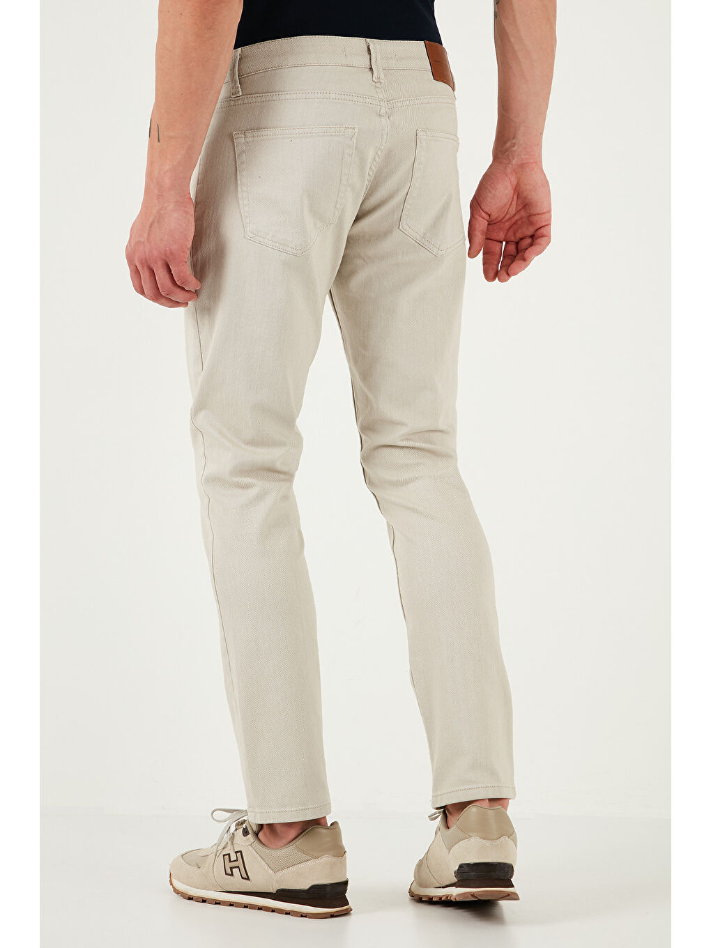 Bej Pamuklu Regular Fit Normal Bel Boru Paça Jeans 2211S66PARMA-5