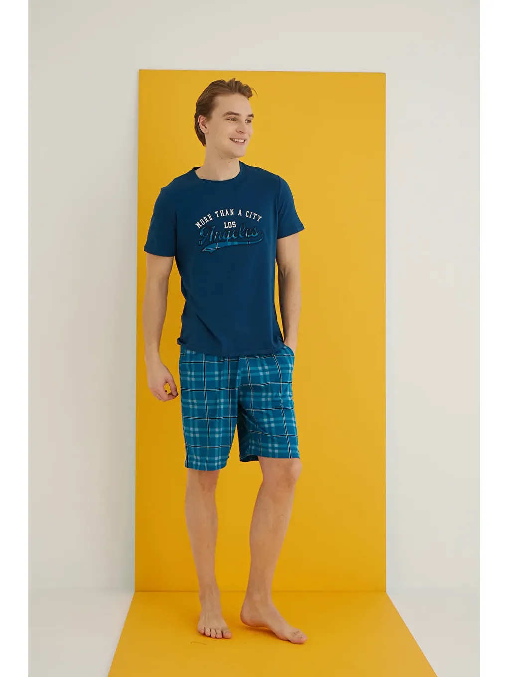 İndigo Penye Erkek Şort Takım 7502-7-1