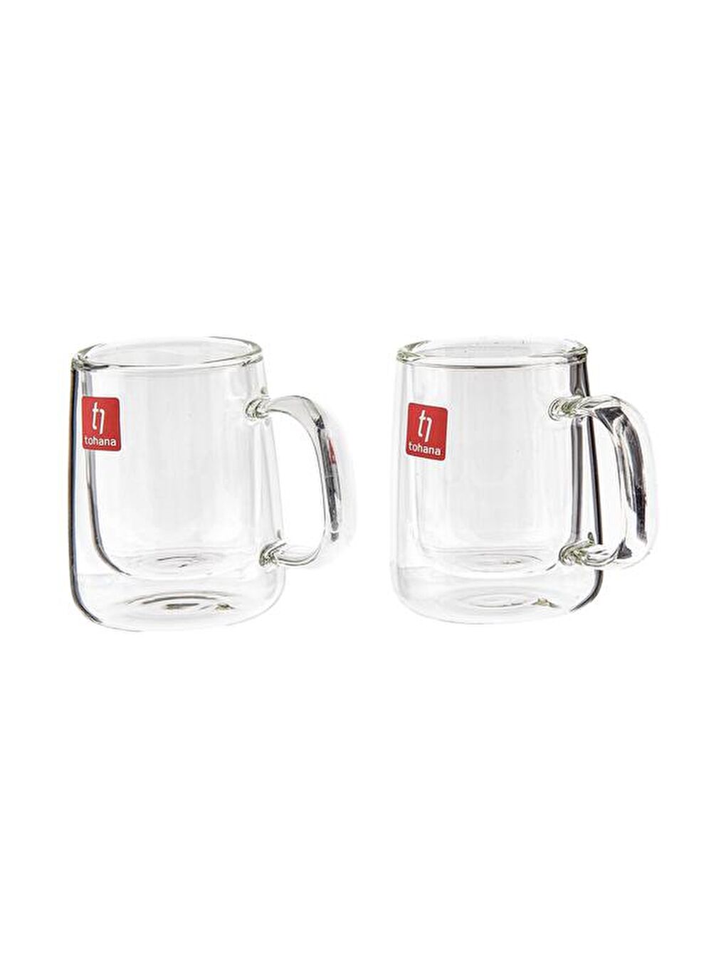 Renksiz Çift Cidarlı 2'li Cam Kahve Fincanı - Şeffaf - 100 ml-1