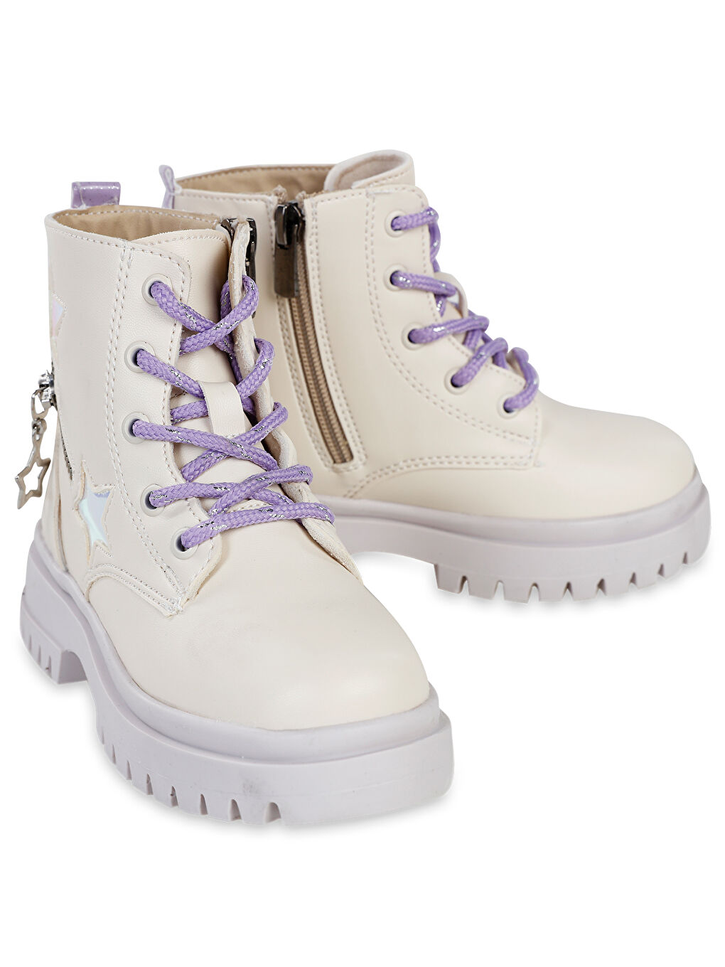 Boots Kız Çocuk Bot 31-35 Numara Krem-Lila-3
