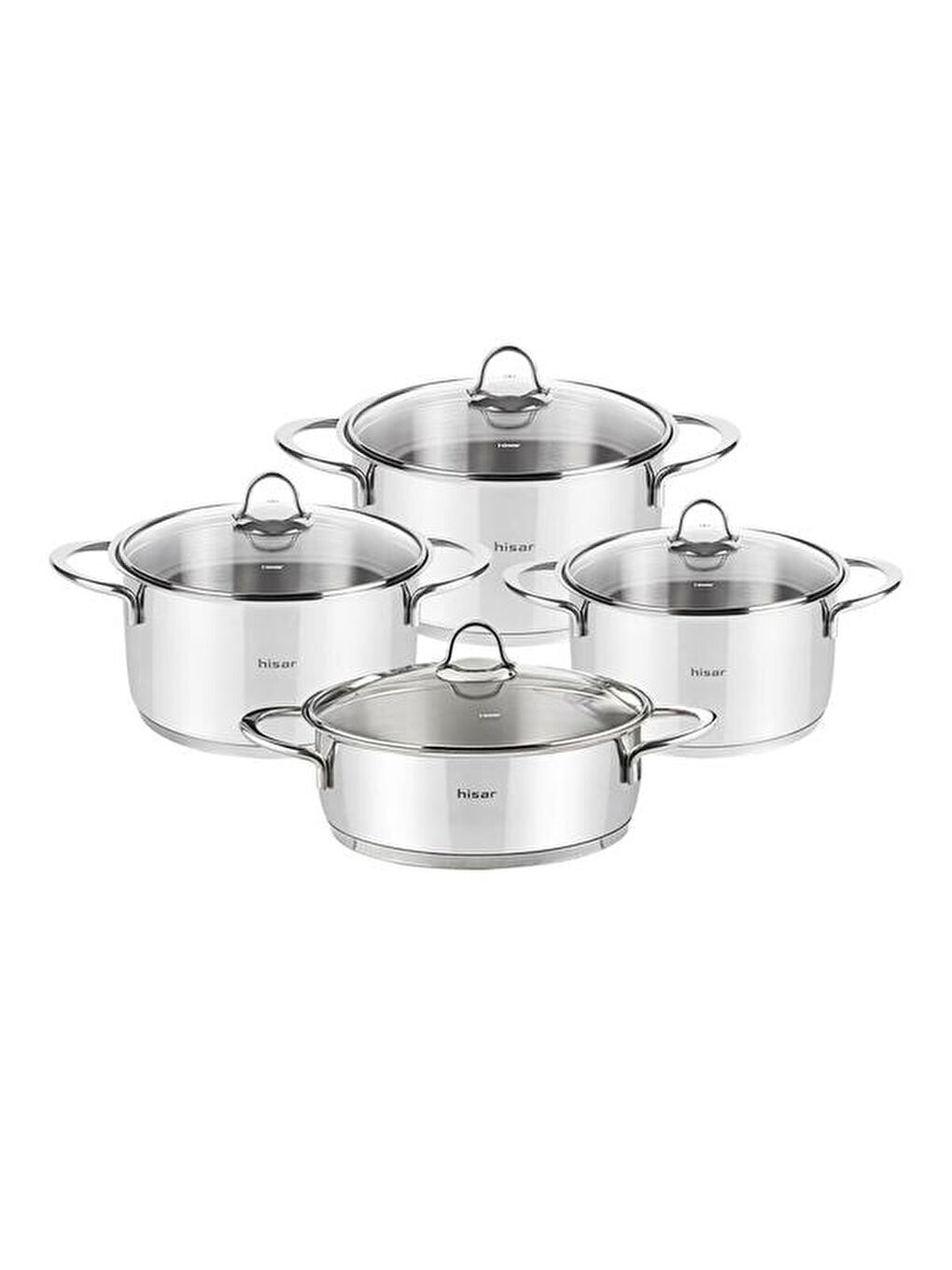 Lara İdeal 8 Parça Çelik Tencere Seti - Gri-2