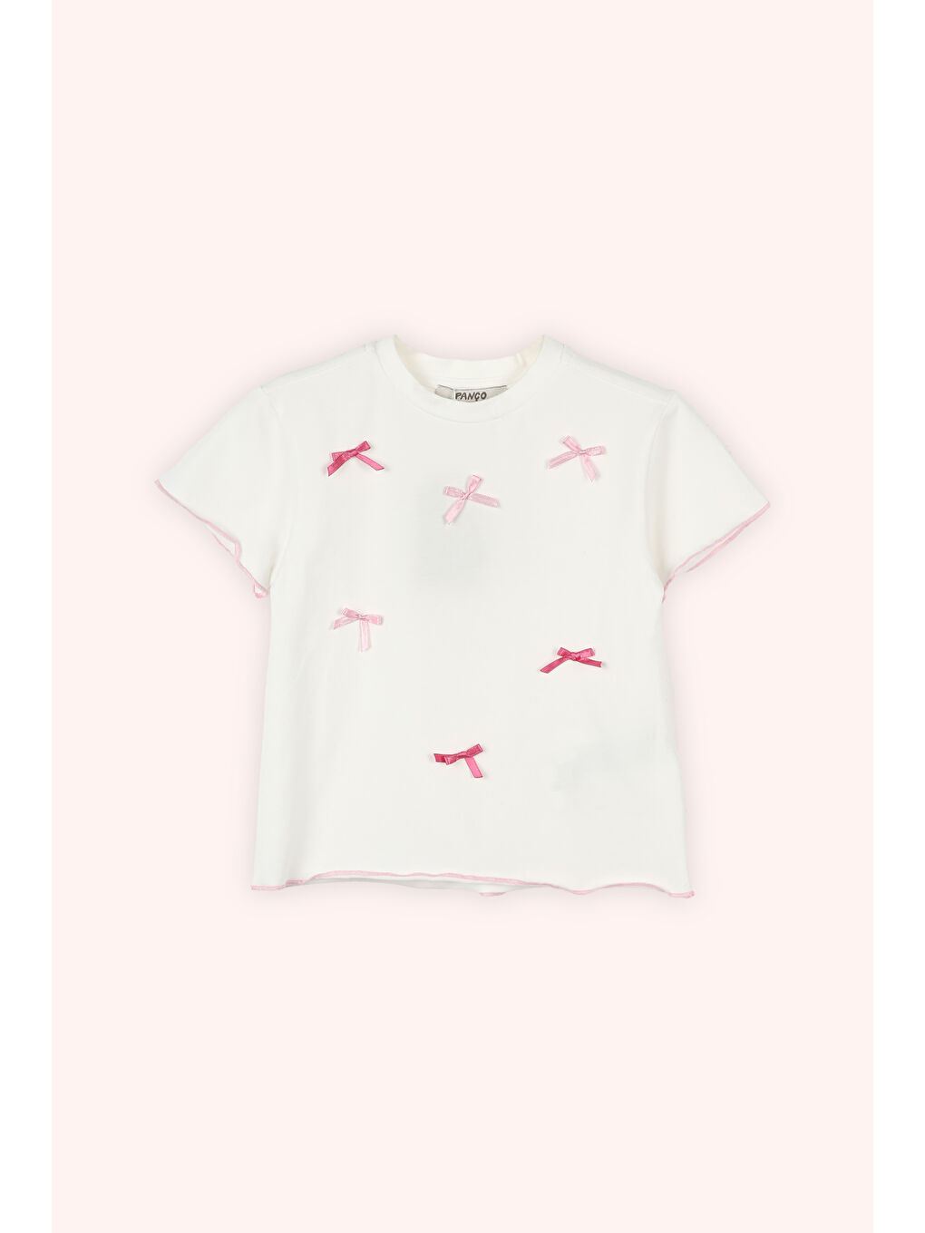 Kız Çocuk Kısa Kollu T-Shirt Ekru