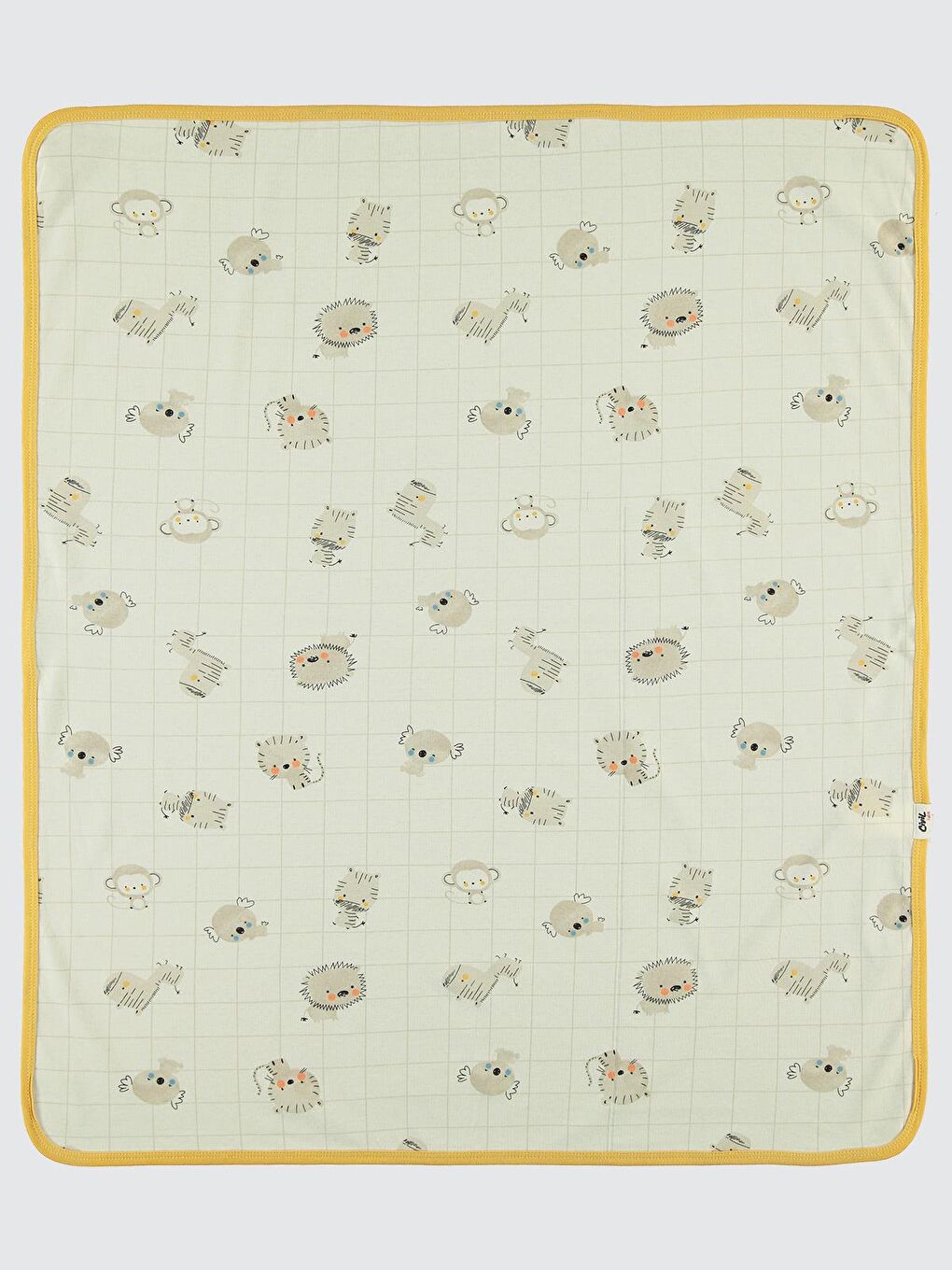 Sarı Baby Fun Animals Baskılı Battaniye - Hardal Standart