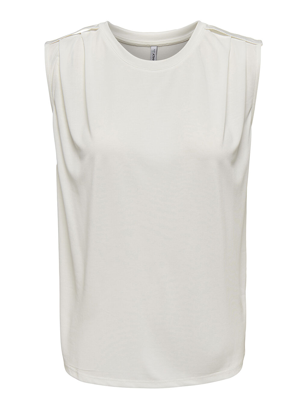 Ekru Onlfree Modal Karışımlı Regular Fit Bisiklet Yaka Kolsuz Kadın T Shirt 15290313