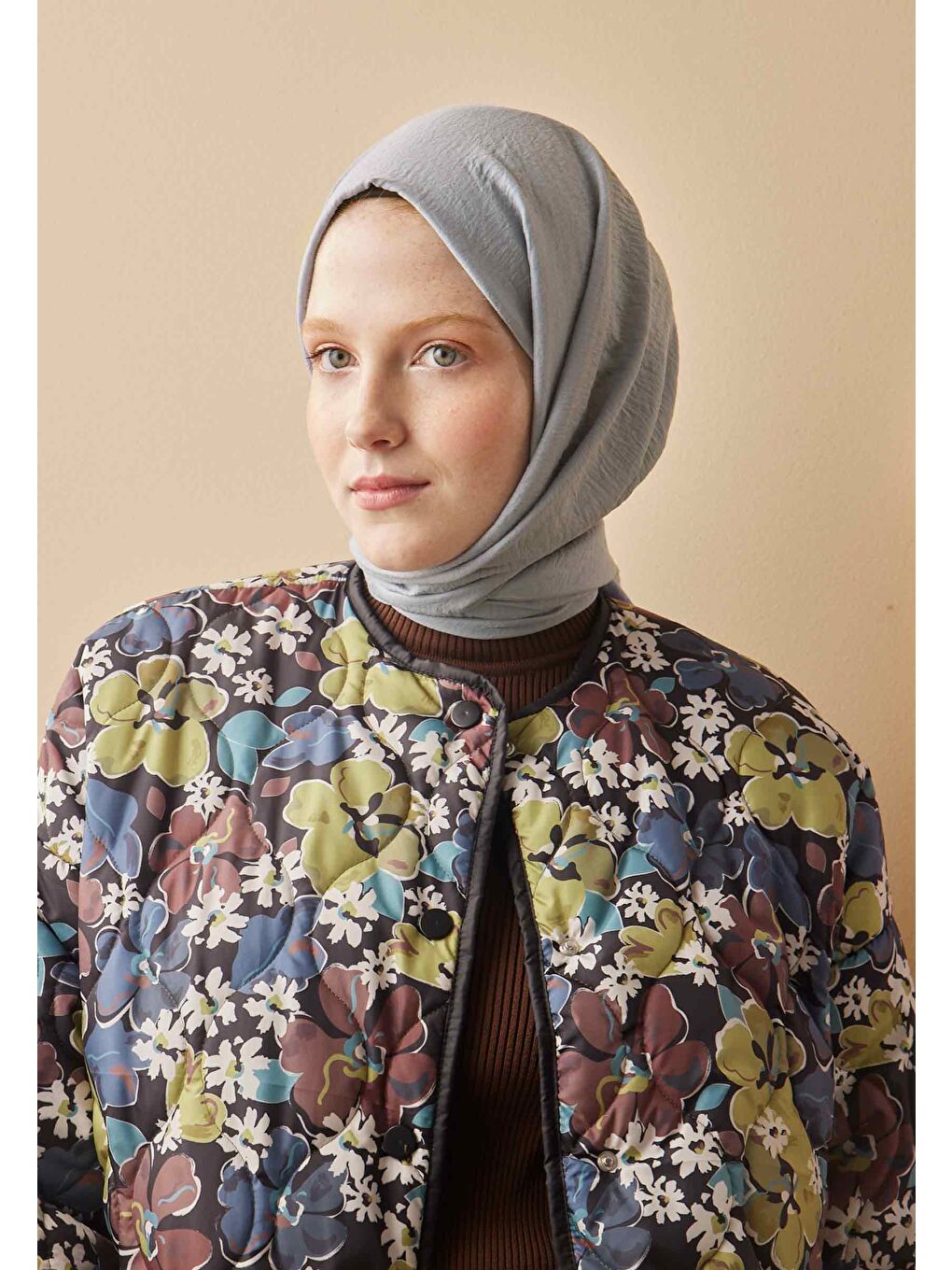 Gri Pamuk Crash Şal Gümüş