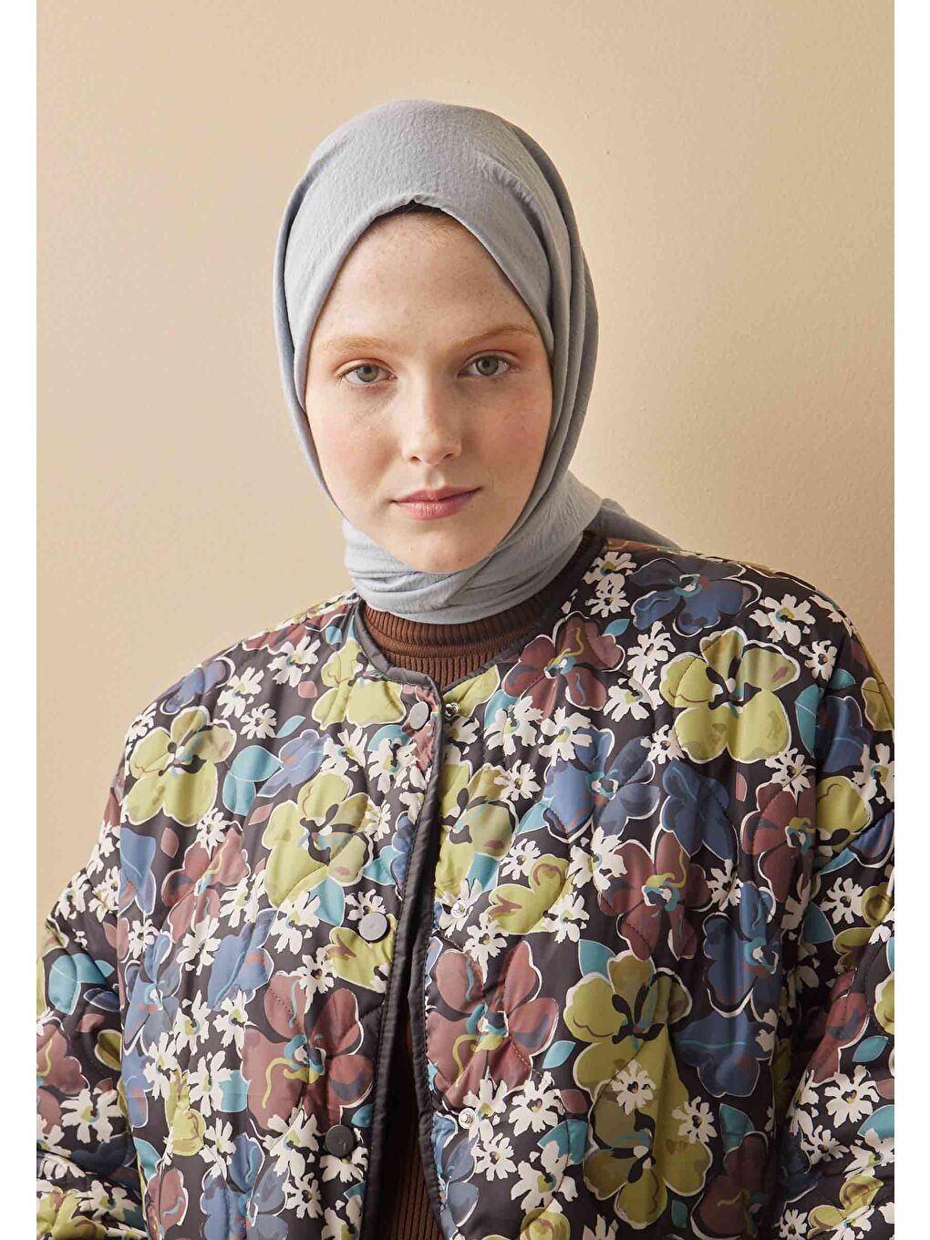 Gri Pamuk Crash Şal Gümüş-1