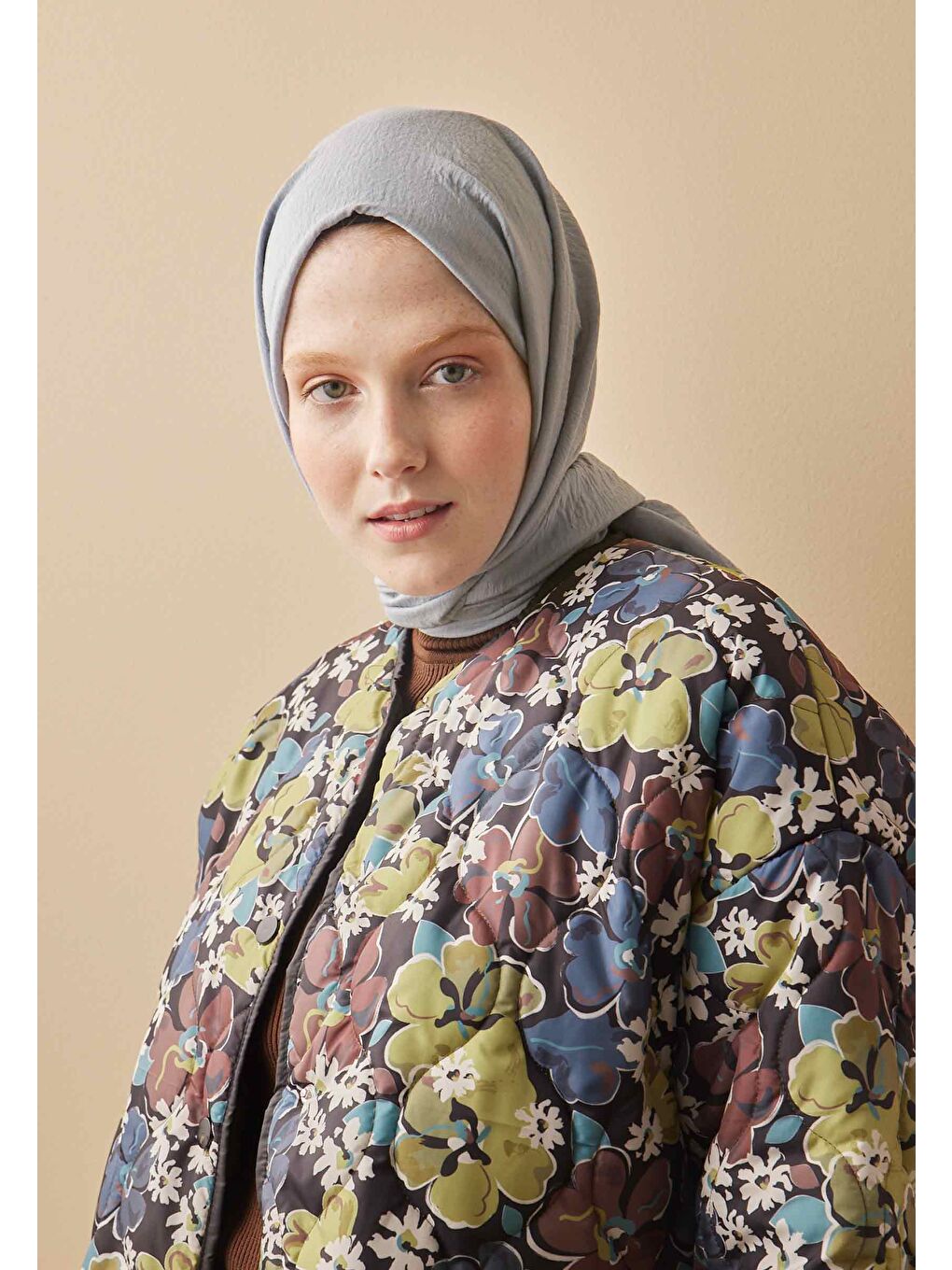 Gri Pamuk Crash Şal Gümüş-2