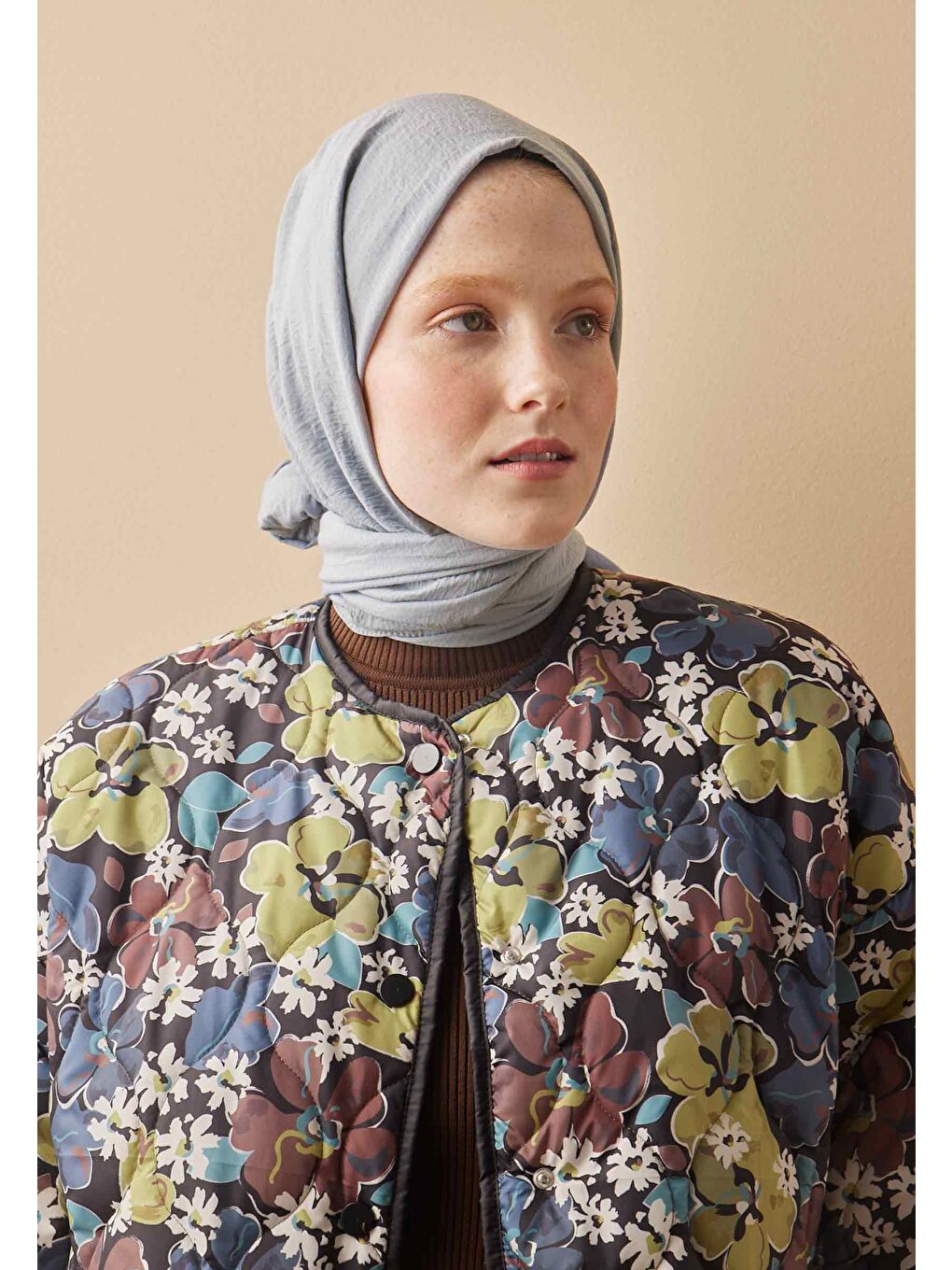 Gri Pamuk Crash Şal Gümüş-3