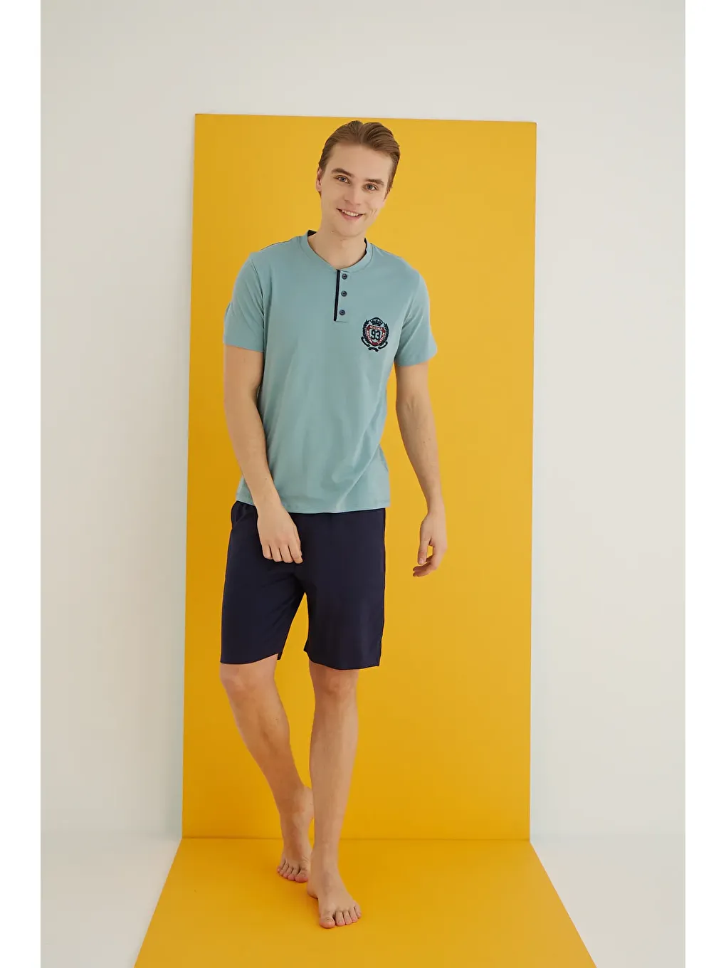 Yeşil Penye Erkek Şort Takım 7502-17-1