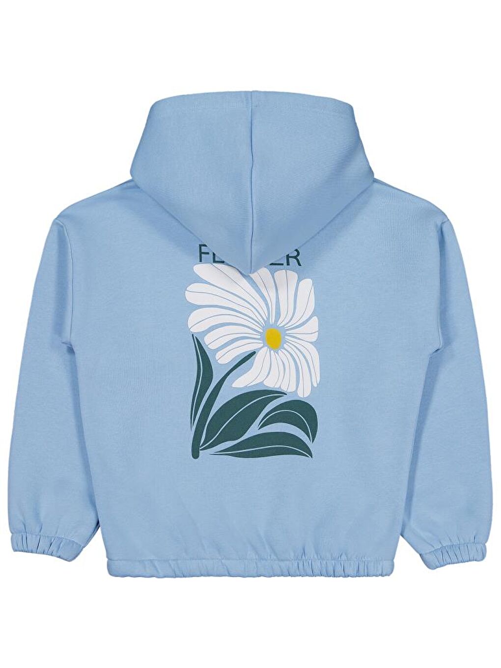 Mavi Kız Çocuk Flower Baskılı 6-9 Yaş Sweatshirt-1