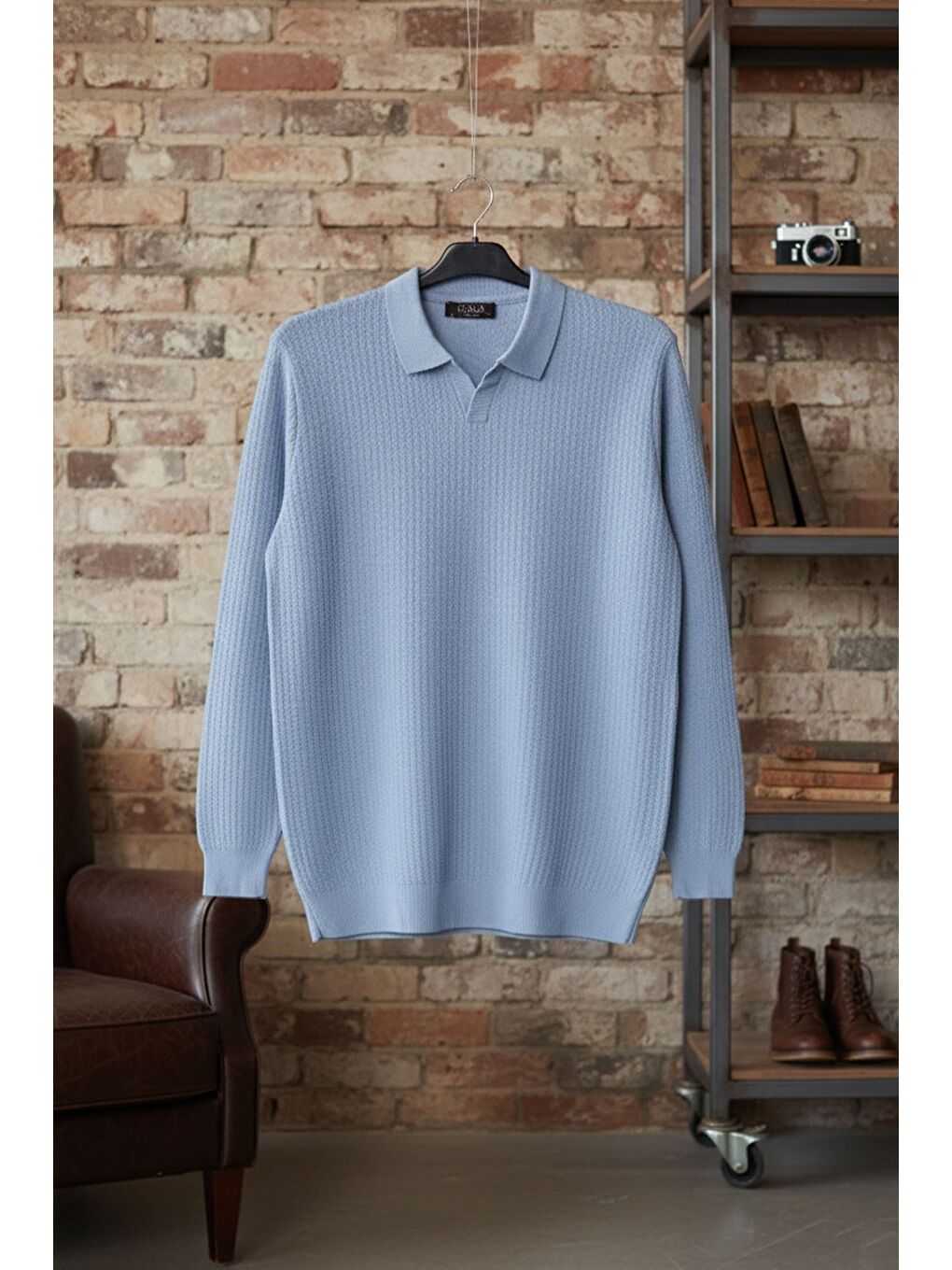 Mavi Erkek Polo Yaka Elastanlı Triko Kazak-3