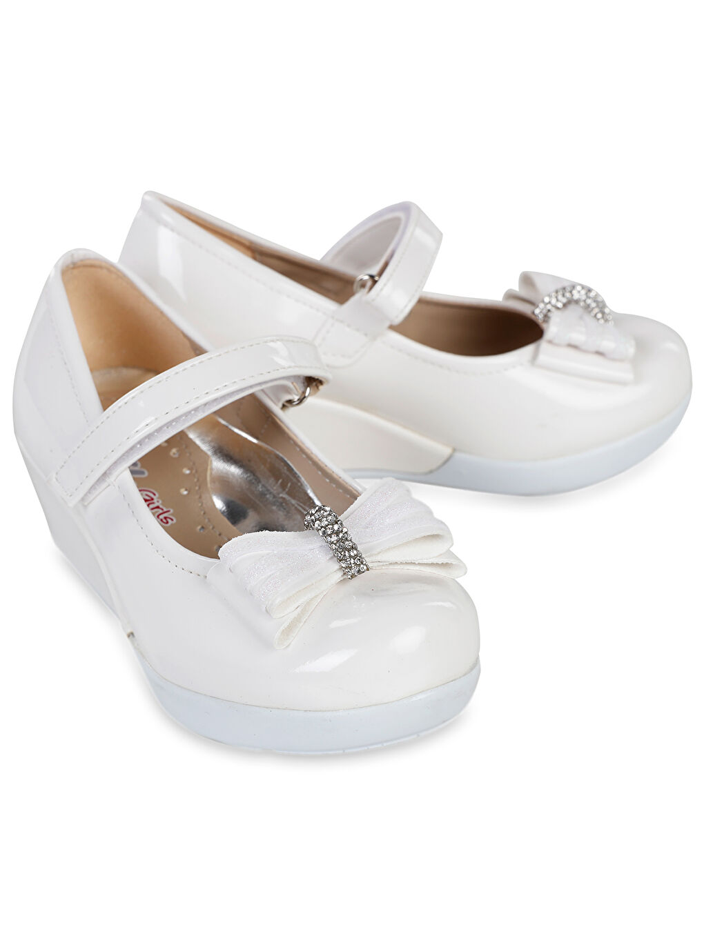 450-2 26-30 Numara Abiye Ayakkabı Beyaz-Kahverengi-2