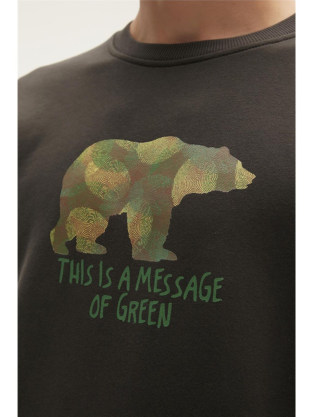 Bad Bear Antrasit Re-Finger Recycle Antrasit Baskılı Erkek Sweatshirt - 2