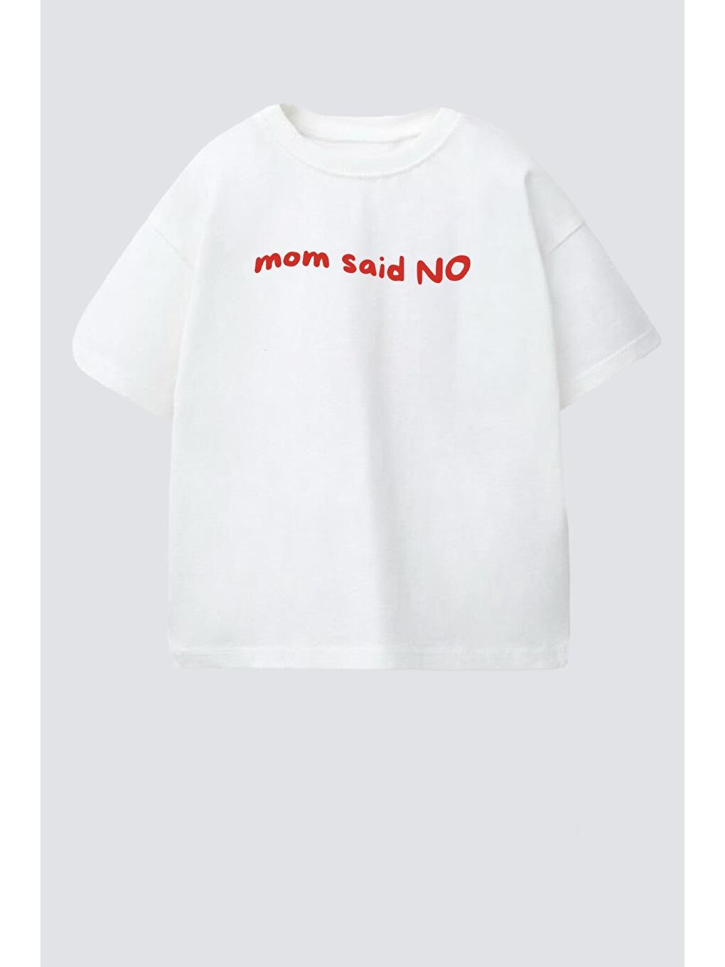 Ekru Unisex Çocuk Pamuklu Bisiklet Yaka Baskılı T-Shirt