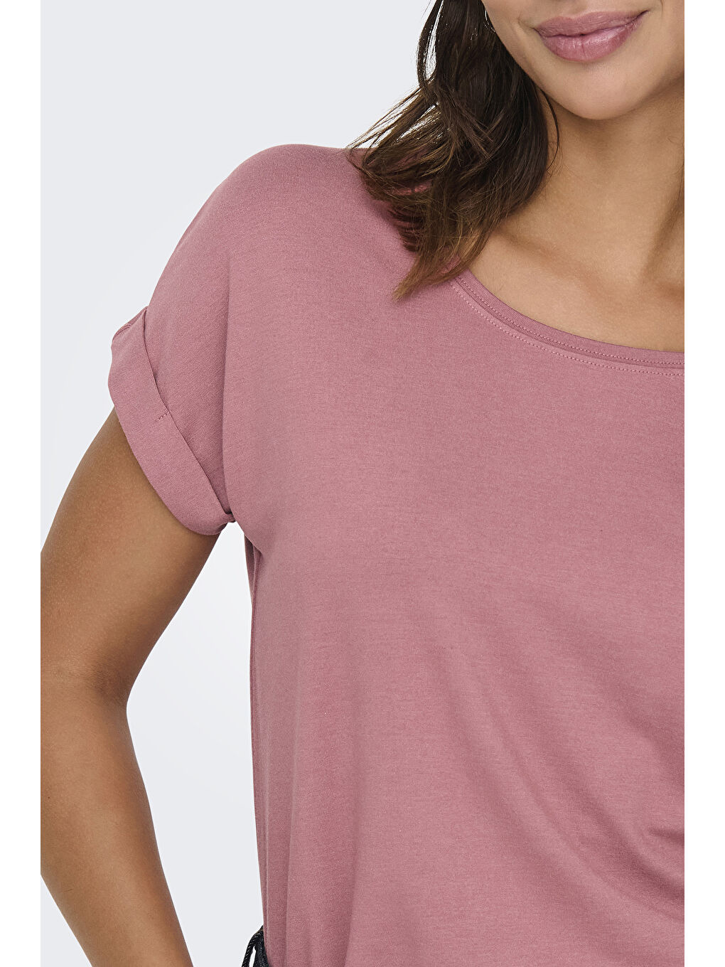 Bordo Regular Fit Bisiklet Yaka Onlmoster Kadın T Shirt 15106662-4