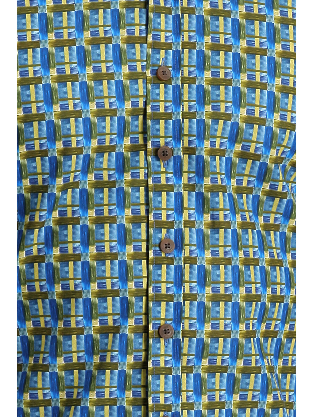 Mavi Kısa Kol Slim Fit Dar Kesim Baskılı Pamuk Gömlek-4