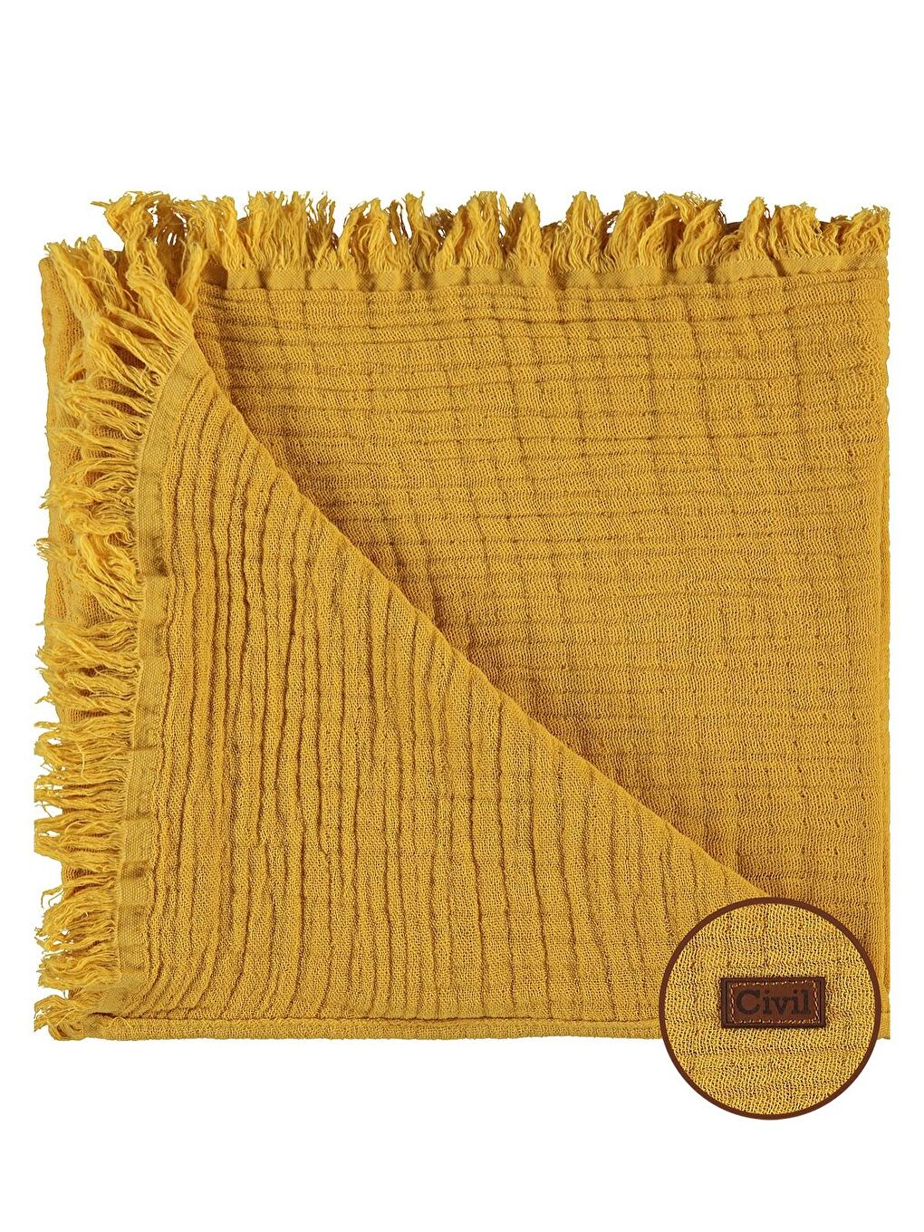 Sarı Baby Müslin Bürümcük Battaniye - Hardal Standart-1