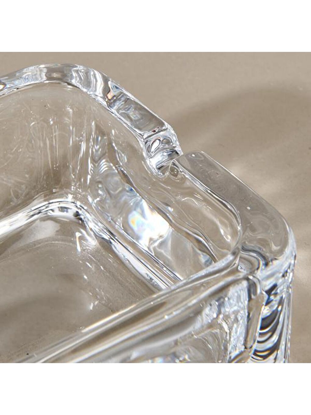 Renksiz Kare Cam Küllük - Şeffaf - 9x9 cm-2