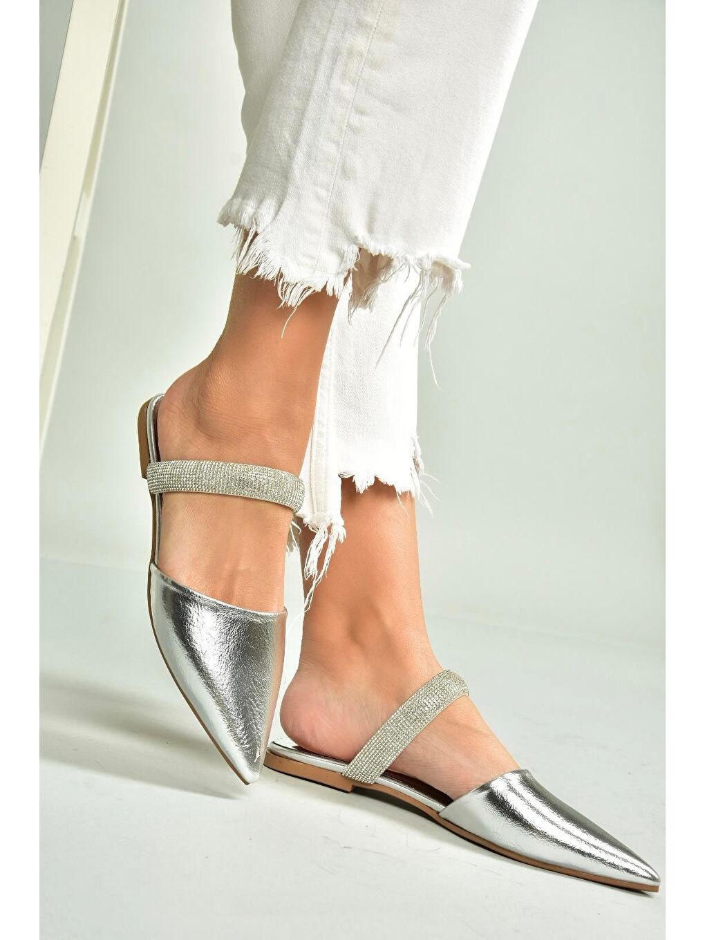 Gri Gümüş Kadın Terlik U5904918-2