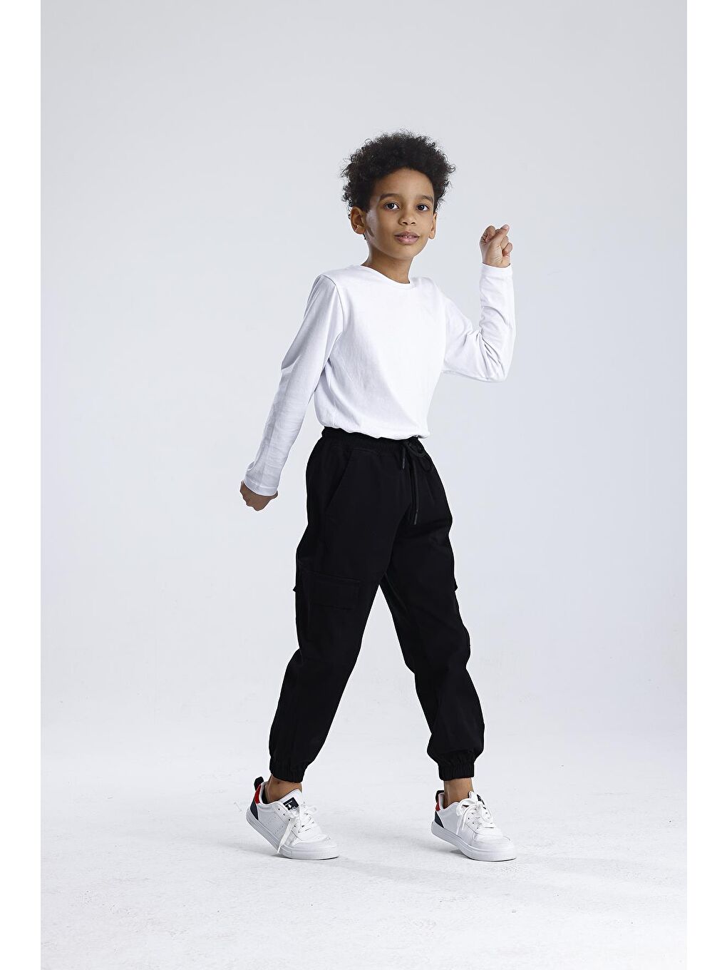 Siyah Kargo Cep Pantolon-1