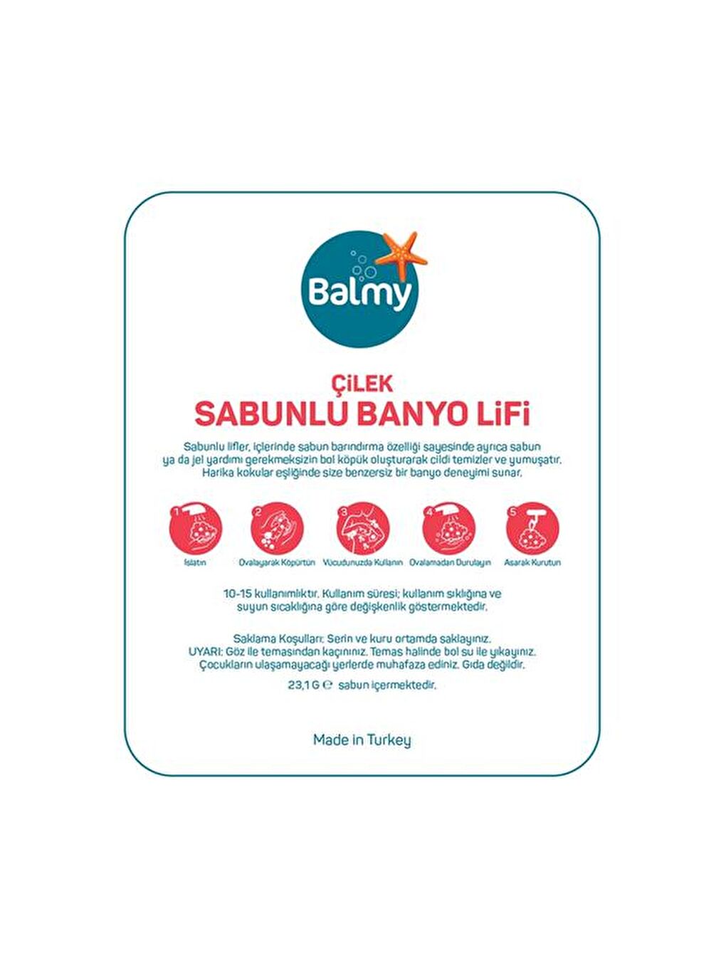 Çilek Sabunlu Banyo Lifi-3