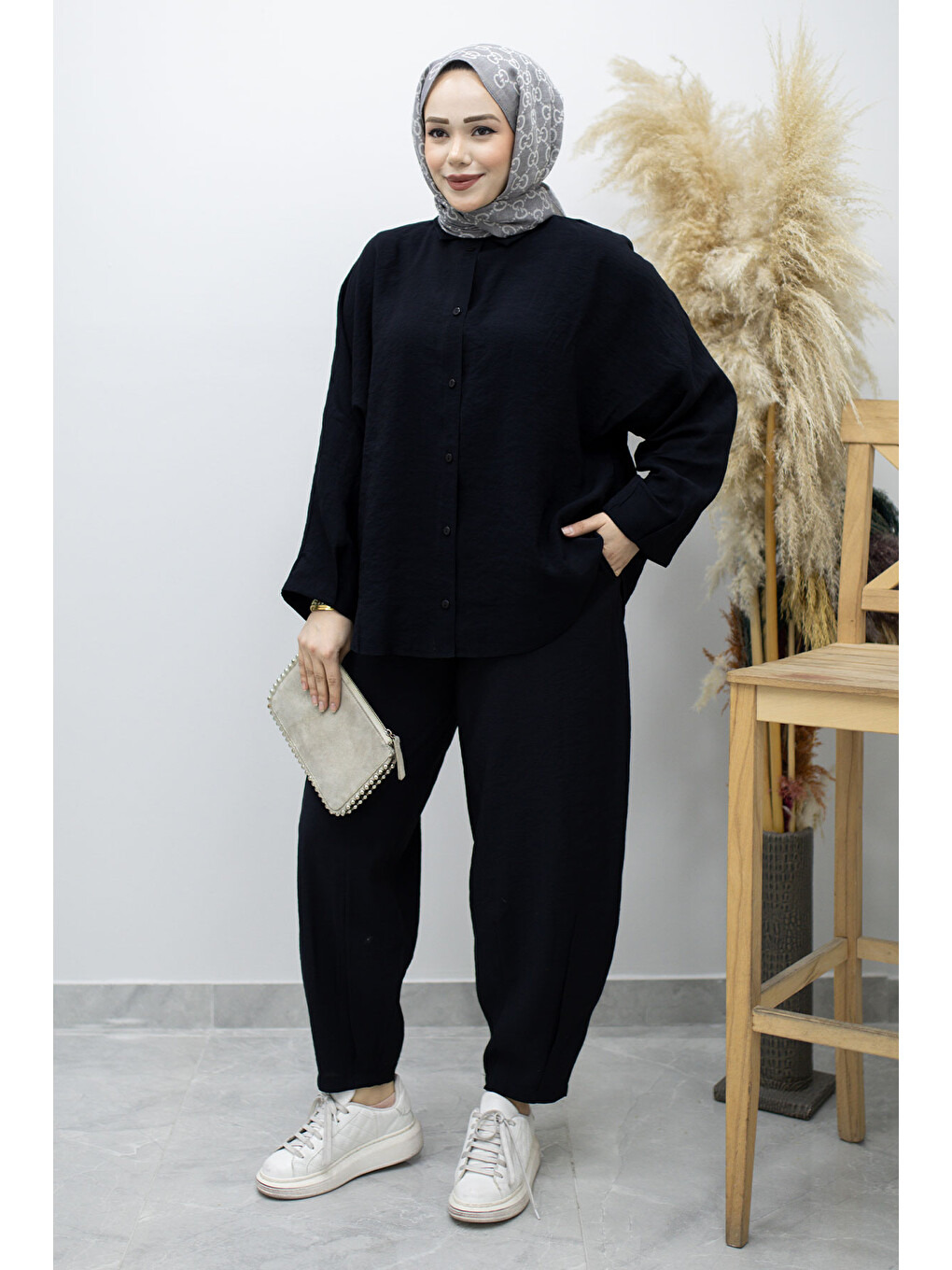 Oversize İkili Takım TSD260190 Siyah