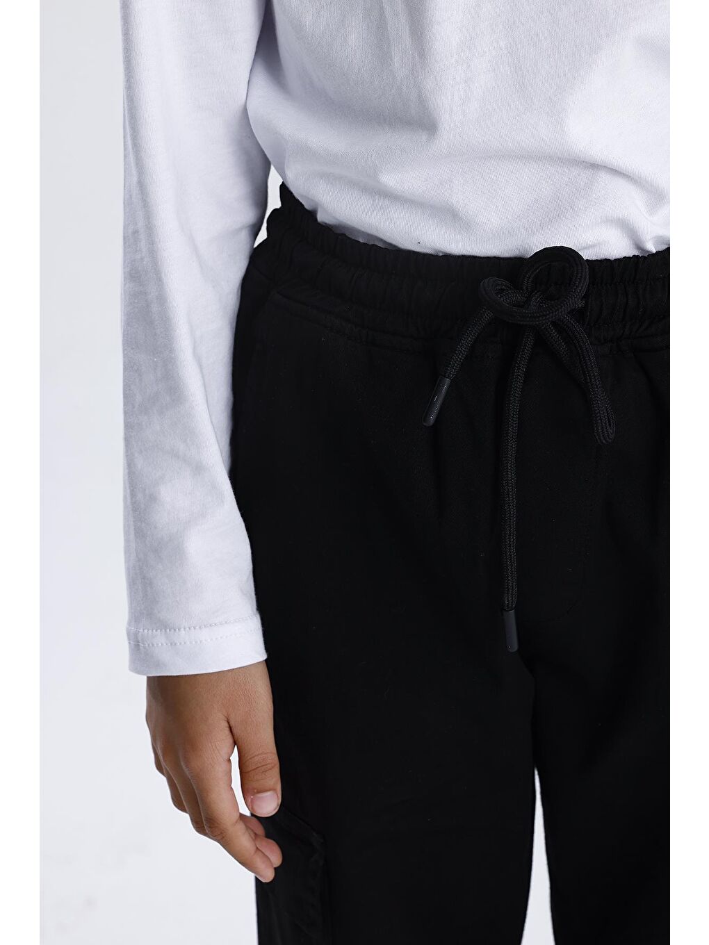 Siyah Kargo Cep Pantolon-3