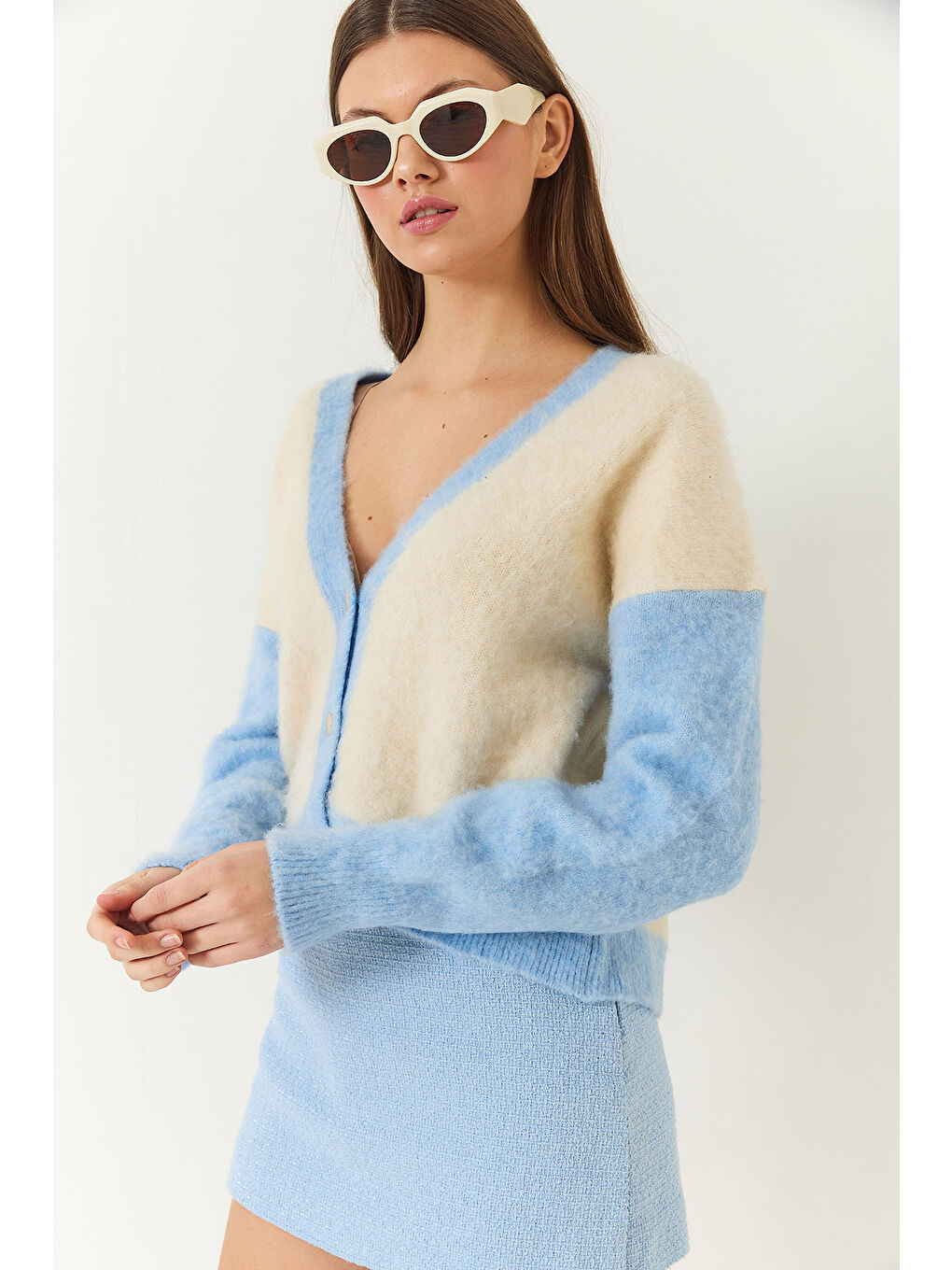 Mavi Kadın Şardonlu Triko Hırka-3