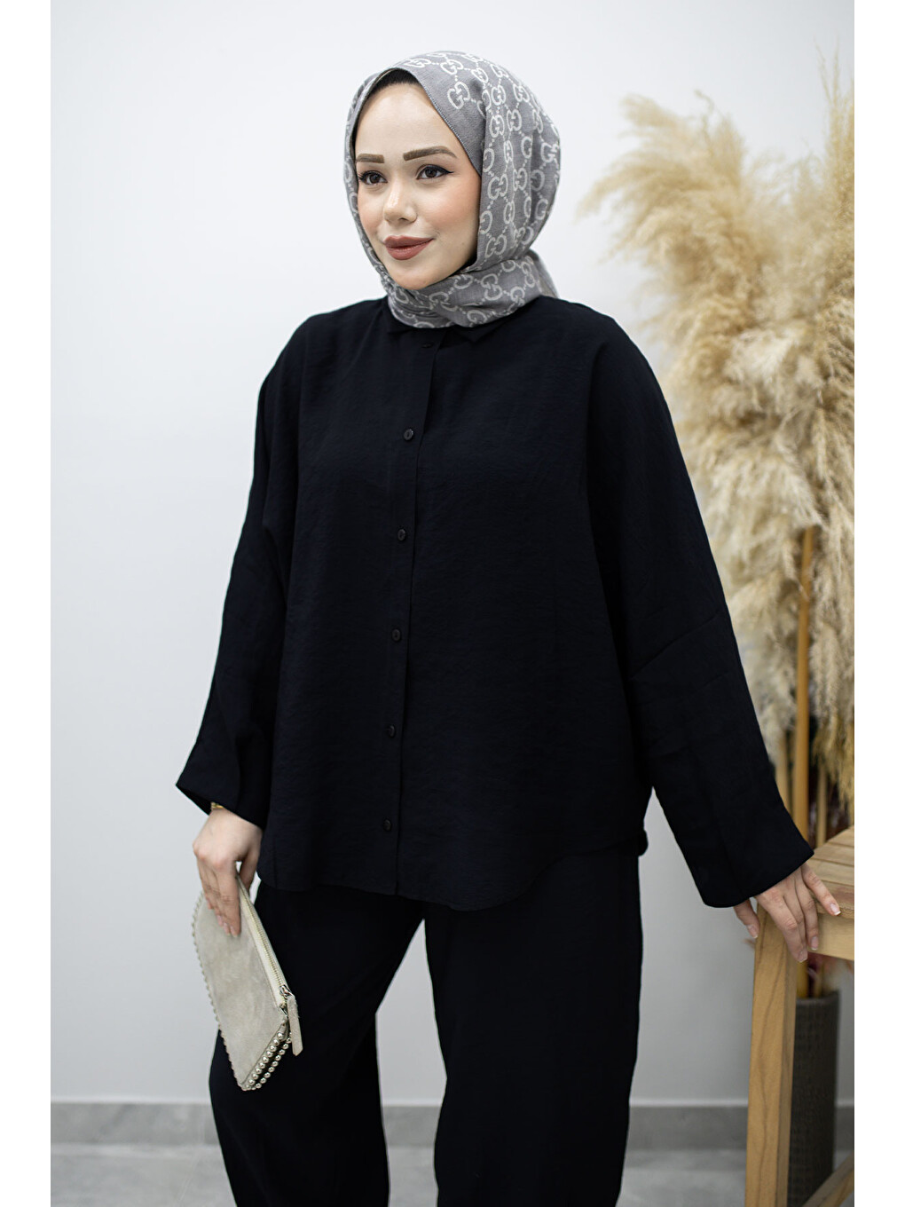 Oversize İkili Takım TSD260190 Siyah-1