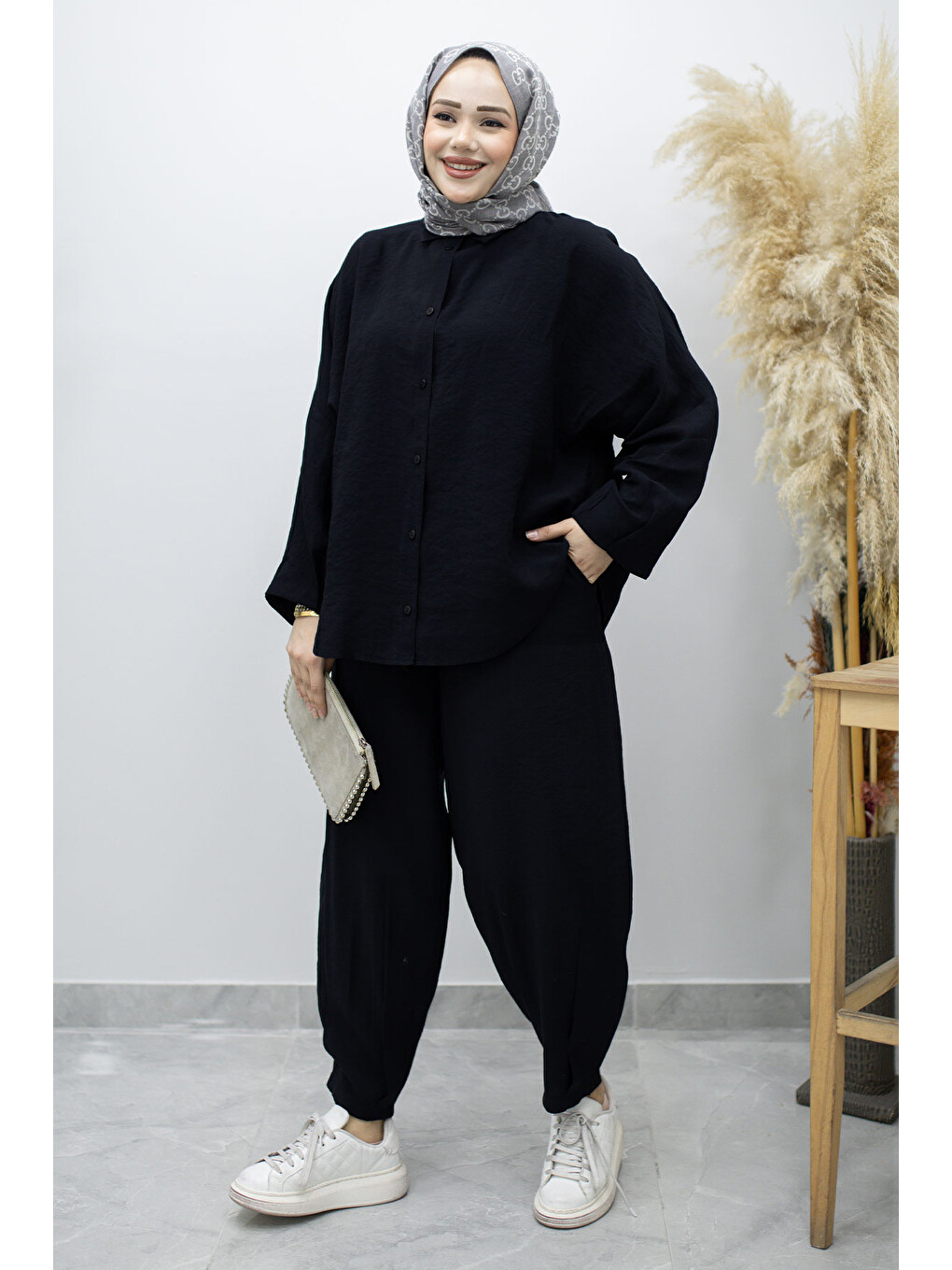Oversize İkili Takım TSD260190 Siyah-4