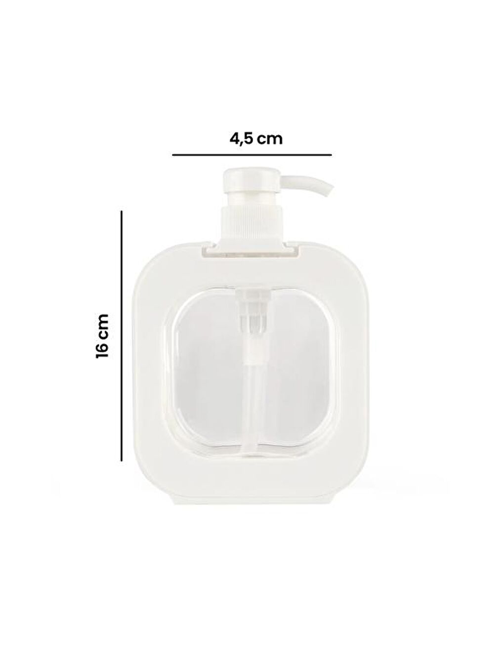 Şeffaf Sıvı Sabunluk - Beyaz - 16 cm-4