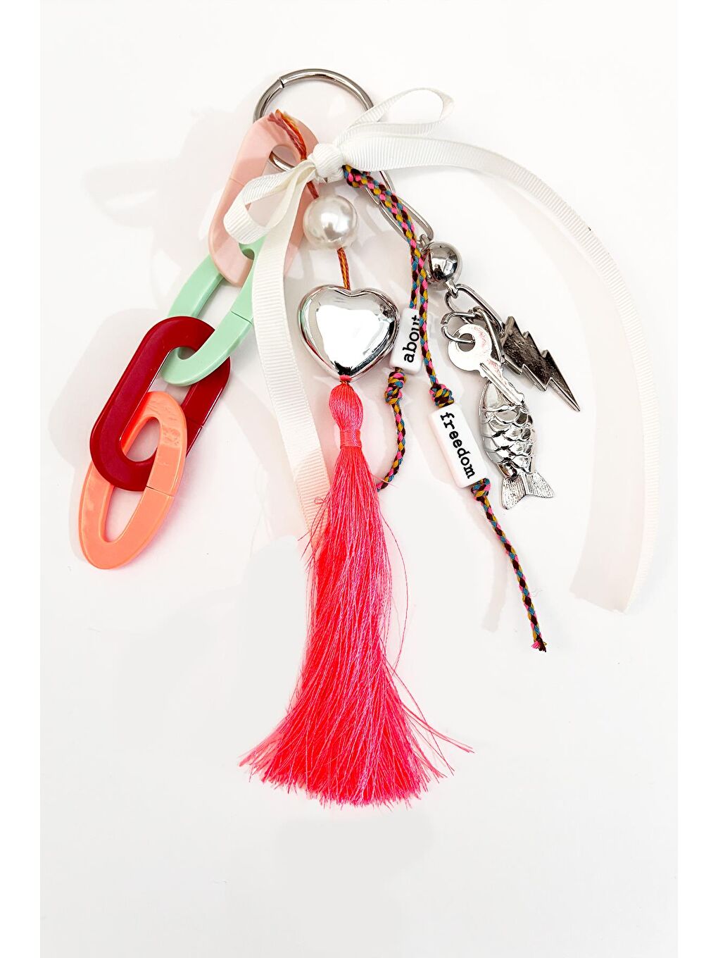 New Obsessions Pembe Imagine You love Me Charm Uçlu Çanta Süsü Anahtarlık