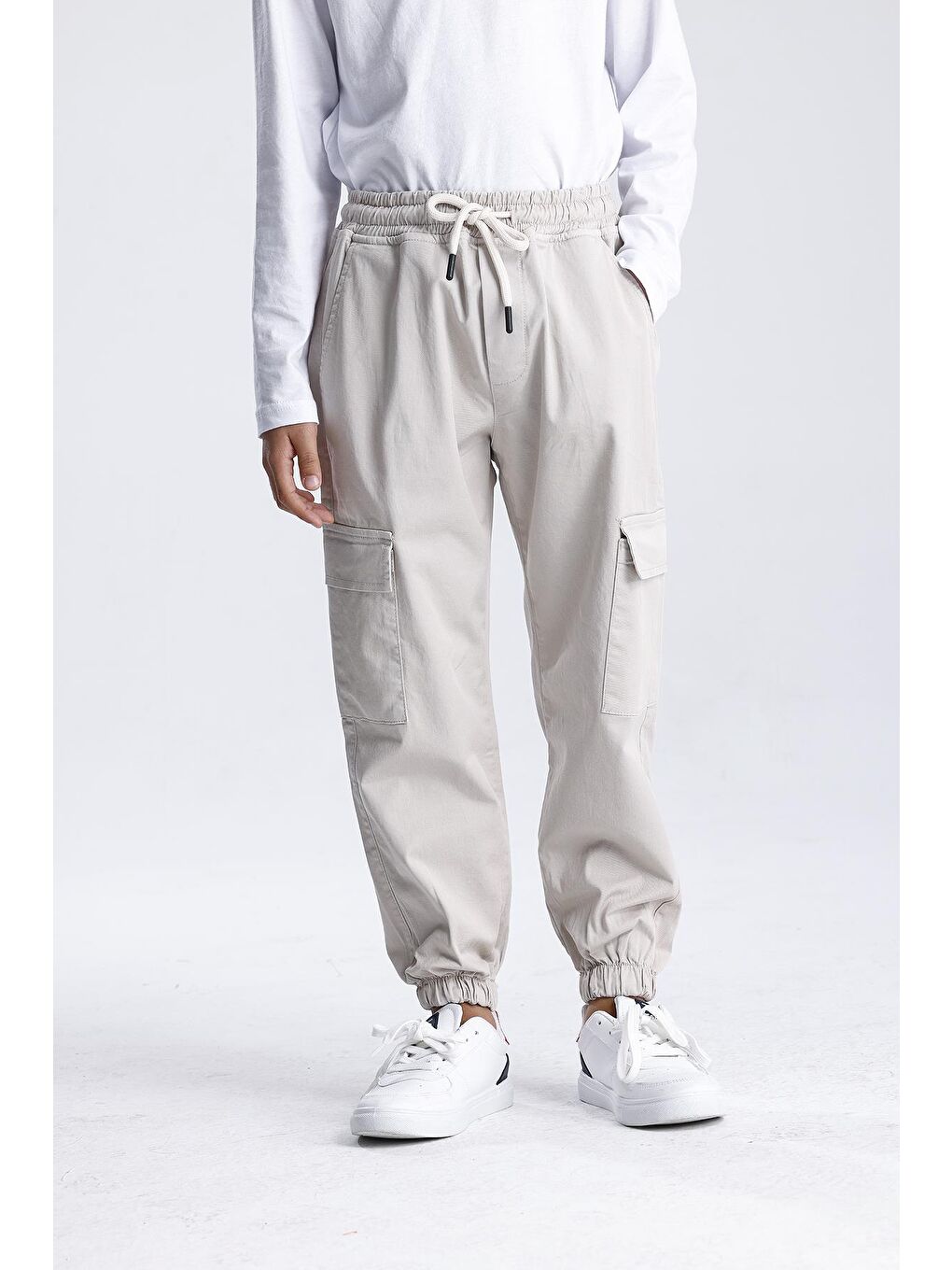 Bej Kargo Cep Pantolon-3