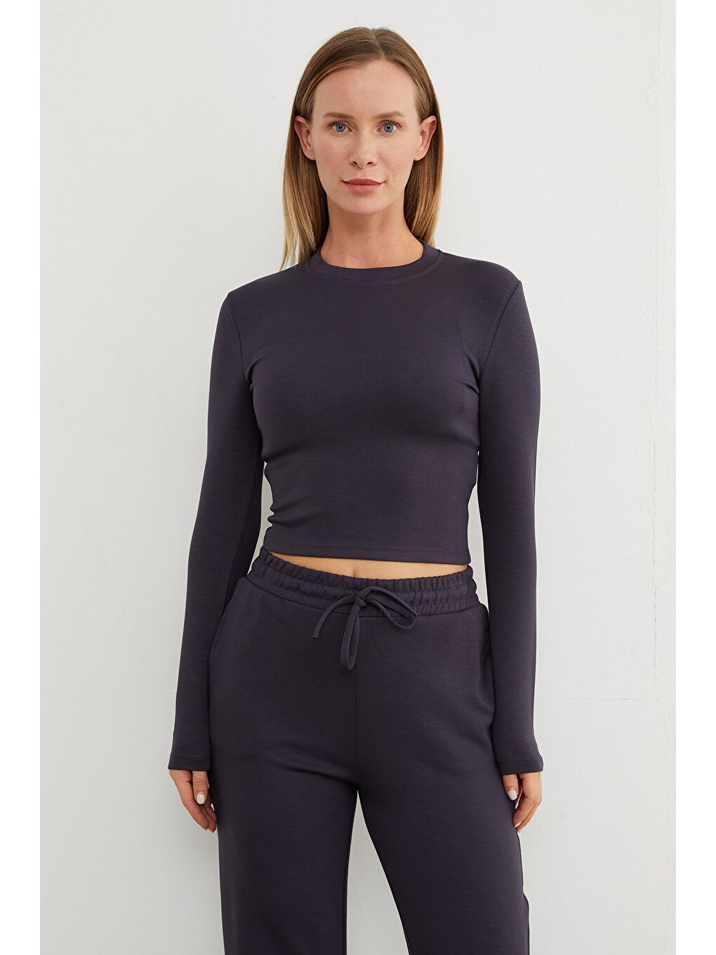 Antrasit Basic Beli Bağlamalı 2 Li Modal Takım-4