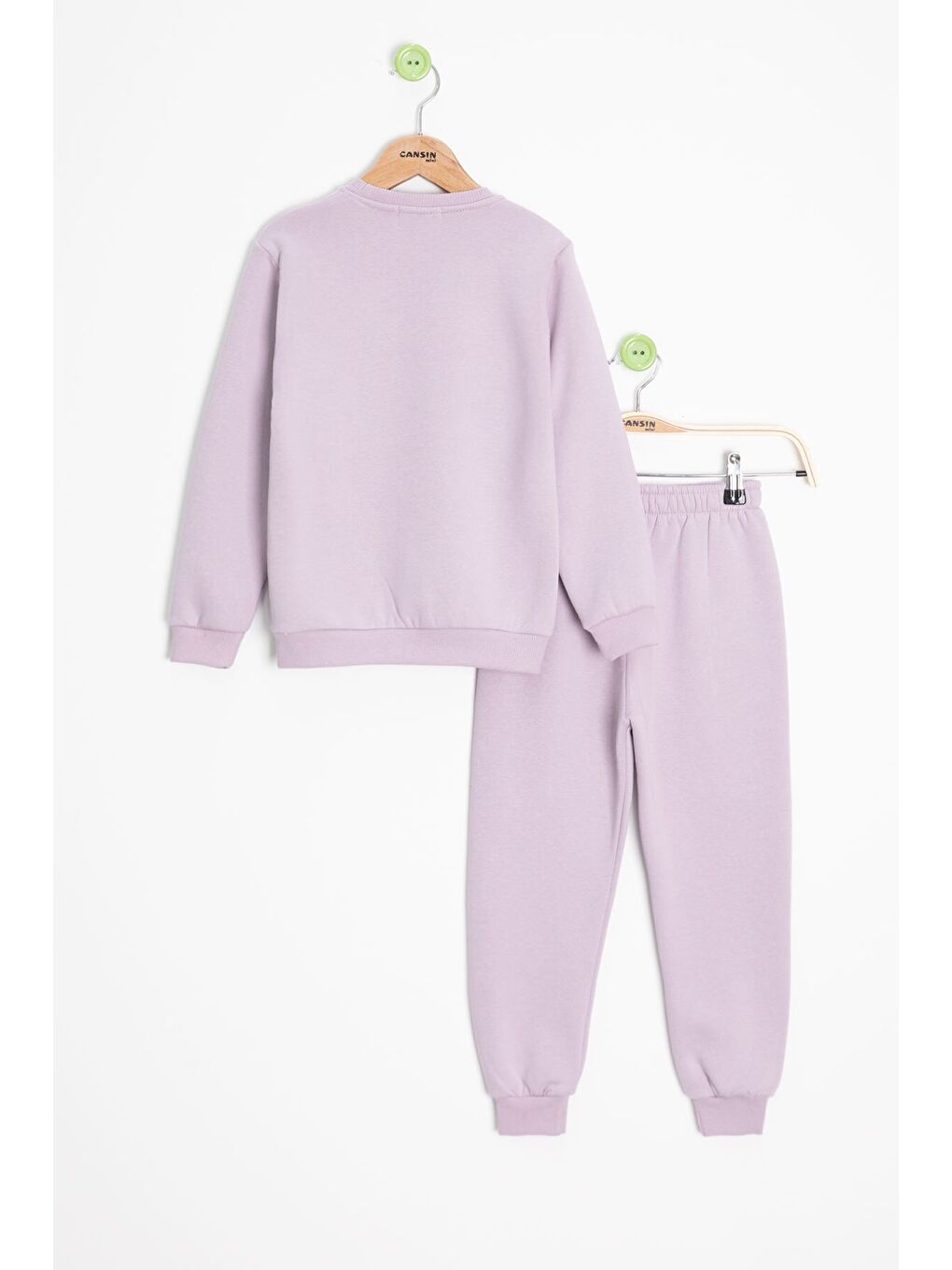 Lila Gülenyüz Nakışlı Şardonlu Kız Çocuk Eşofman Takımı 23358-4