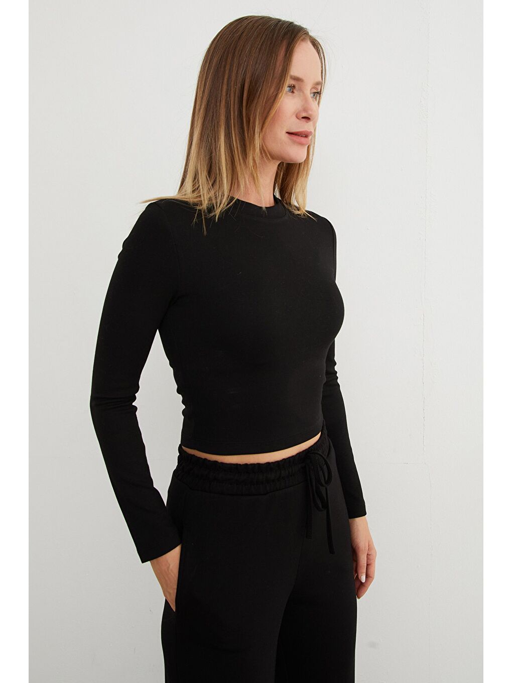 Siyah Basic Beli Bağlamalı 2 Li Modal Takım-4