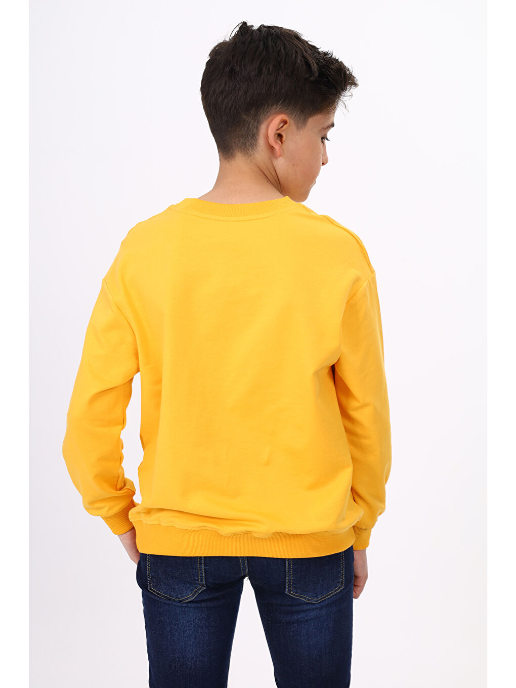 Sarı Erkek Çocuk Baskılı Sweatshirt-3