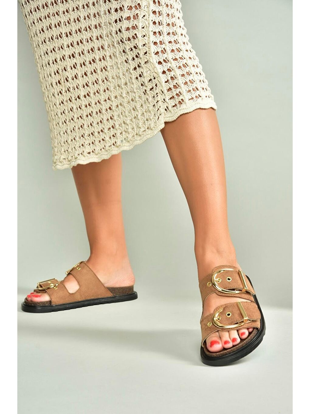 Kahverengi Taba Kadın Terlik U2677327-1