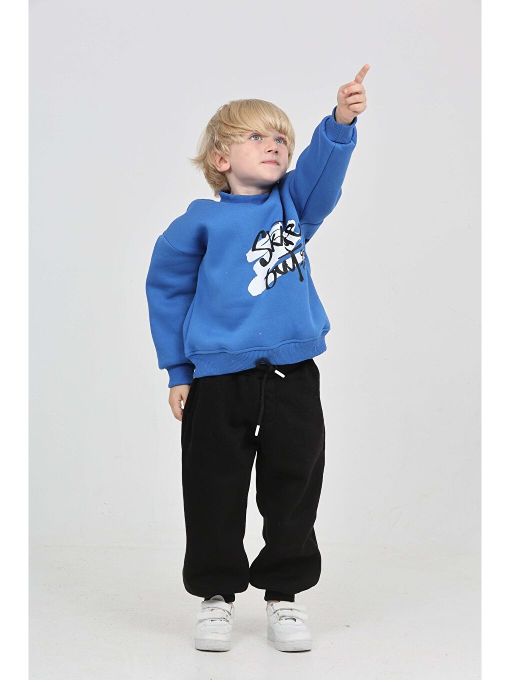 Mavi Erkek Çocuk Skate Arka Baskılı Eşofman Takım-2