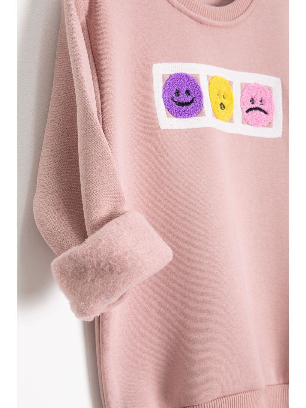 Pembe Gülenyüz Nakışlı Şardonlu Kız Çocuk Eşofman Takımı 23356-2