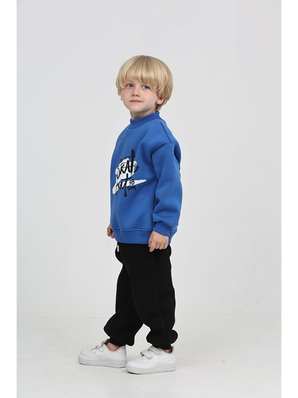 Mavi Erkek Çocuk Skate Arka Baskılı Eşofman Takım-3