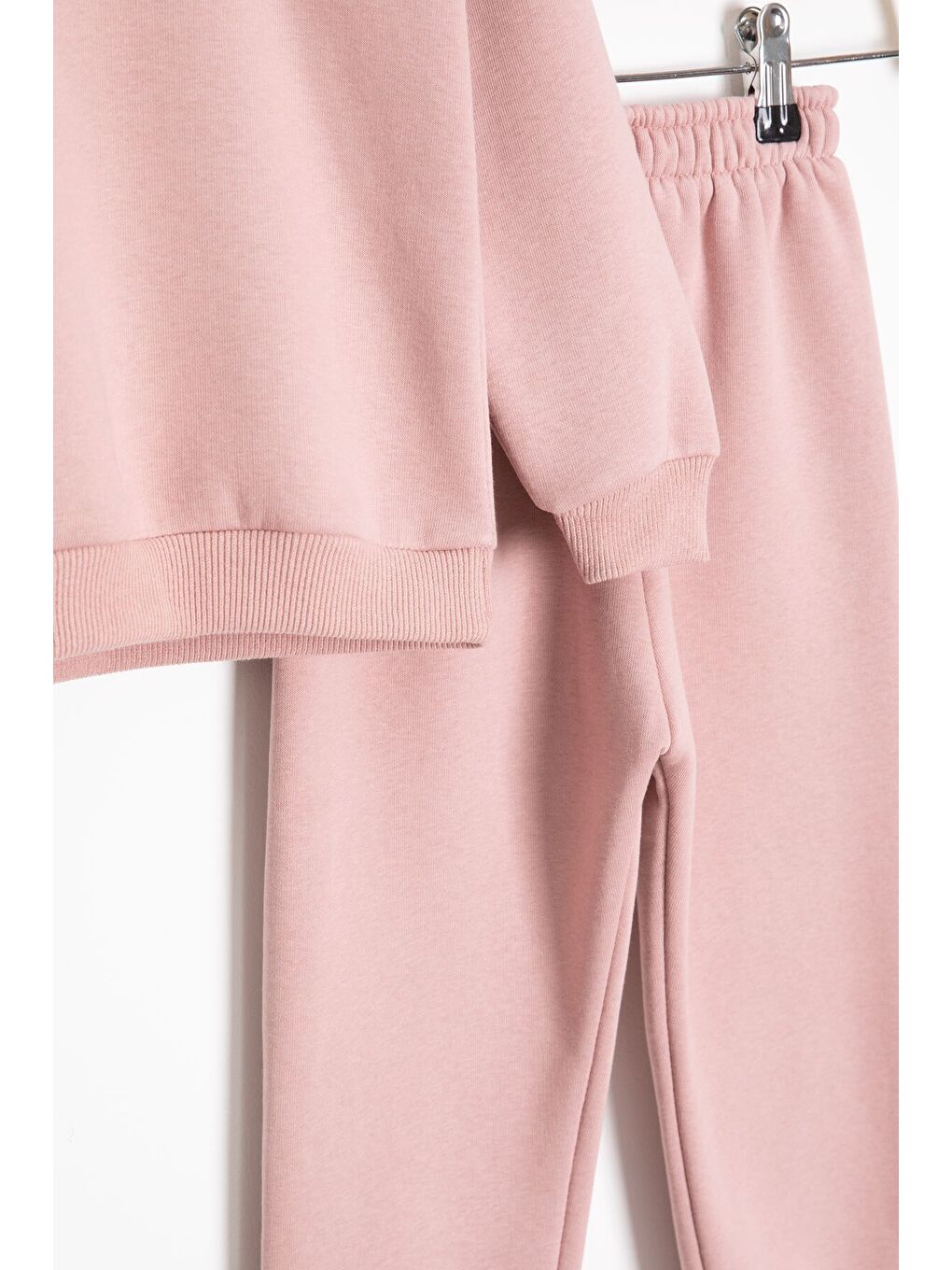 Pembe Gülenyüz Nakışlı Şardonlu Kız Çocuk Eşofman Takımı 23356-3