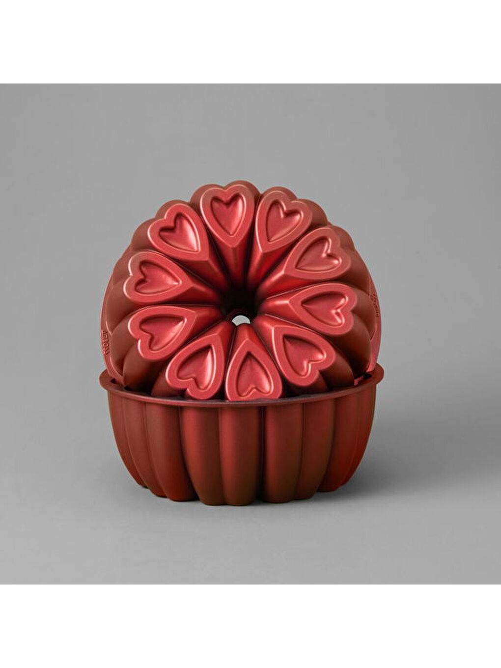 Ametist Kalpli Kek Kalıbı - Kırmızı - 26 cm-1