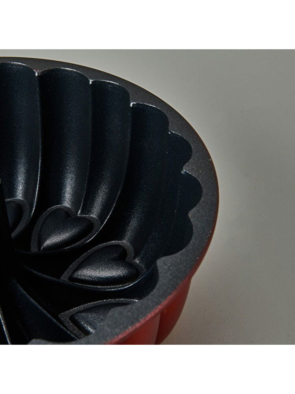 Ametist Kalpli Kek Kalıbı - Kırmızı - 26 cm-4