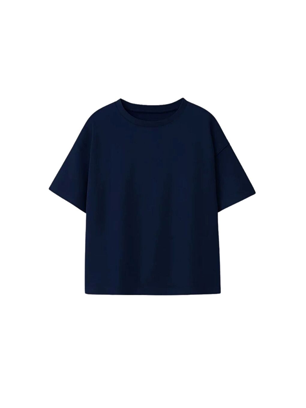 Lacivert Unisex Basic Kısa Kollu Çocuk T-Shirt-2