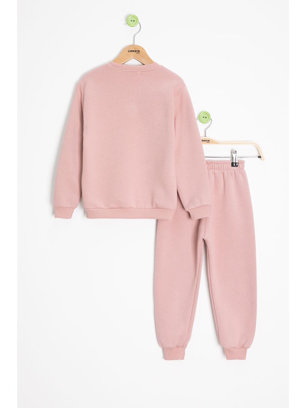 Pembe Gülenyüz Nakışlı Şardonlu Kız Çocuk Eşofman Takımı 23356-4